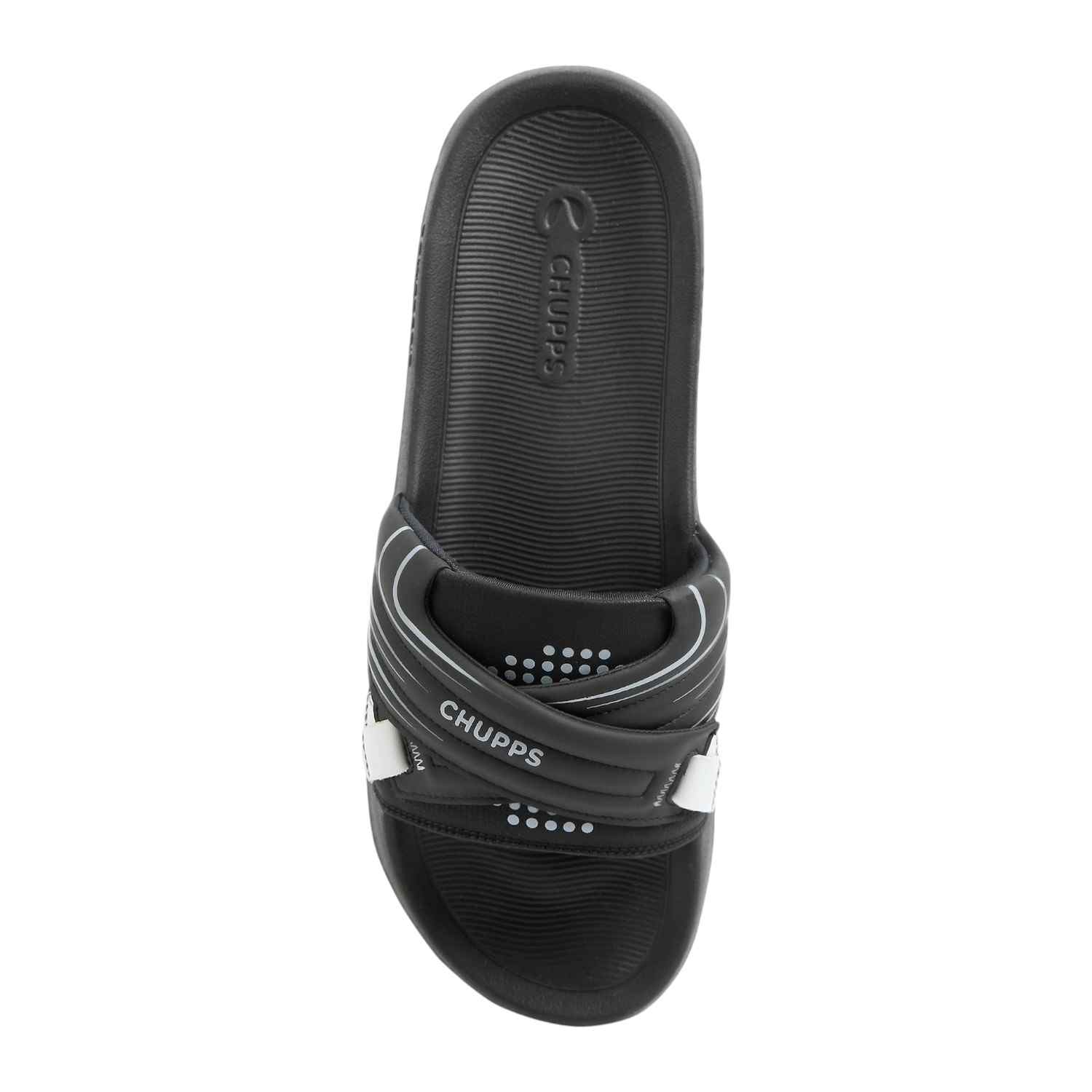 Vertex Black Men's Casual Slider & Flipflop