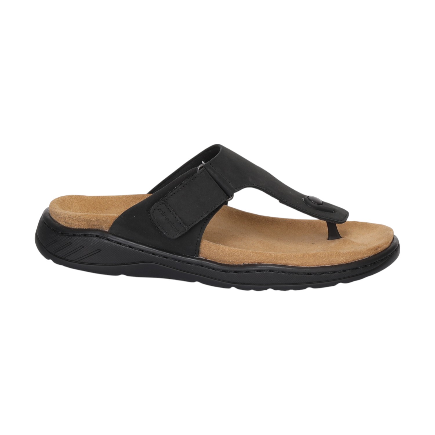Men Black Leather Comfort Chappal