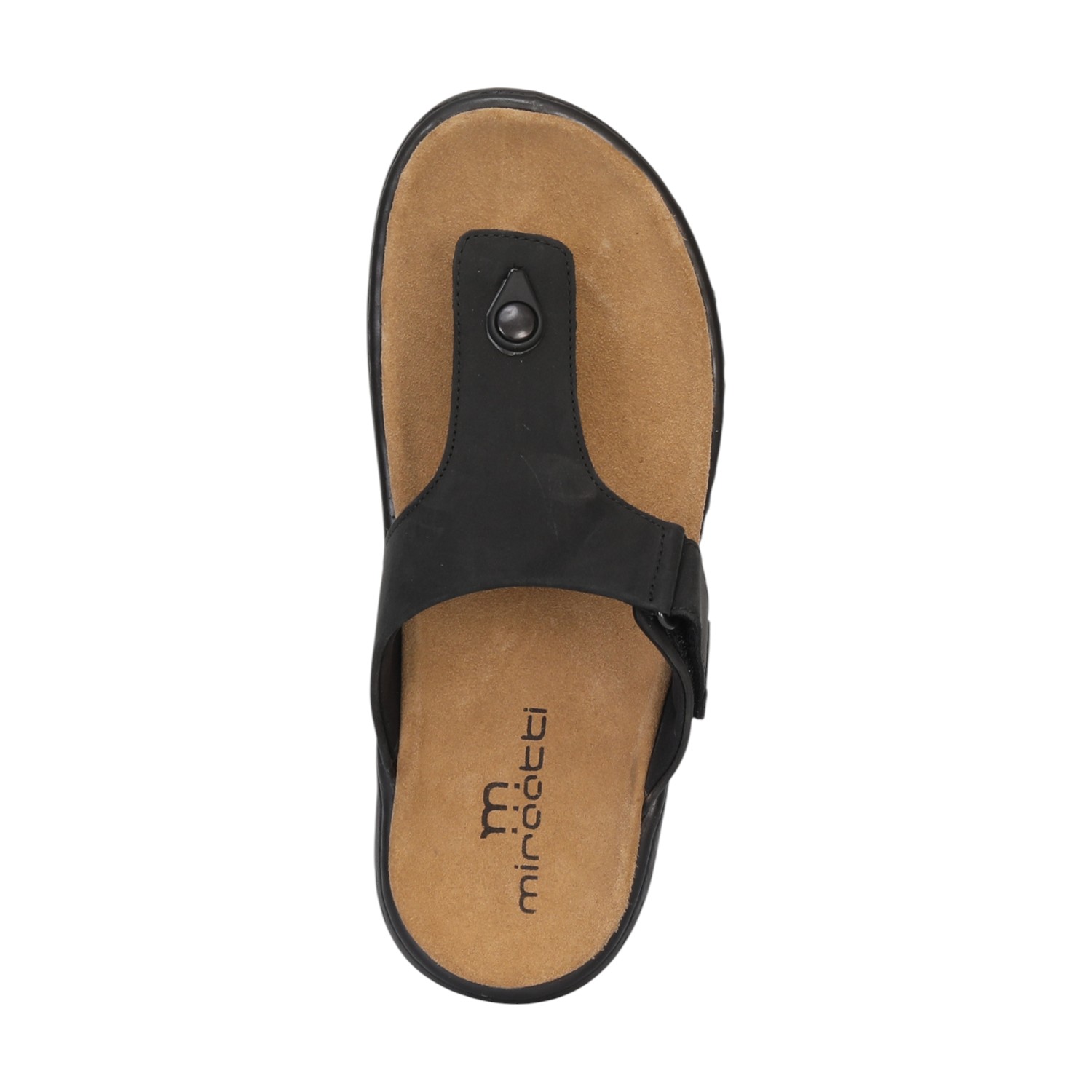 Men Black Leather Comfort Chappal