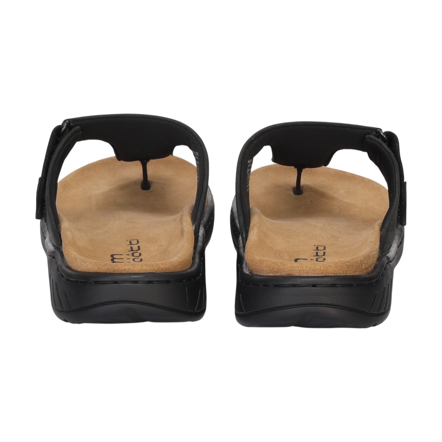 Men Black Leather Comfort Chappal