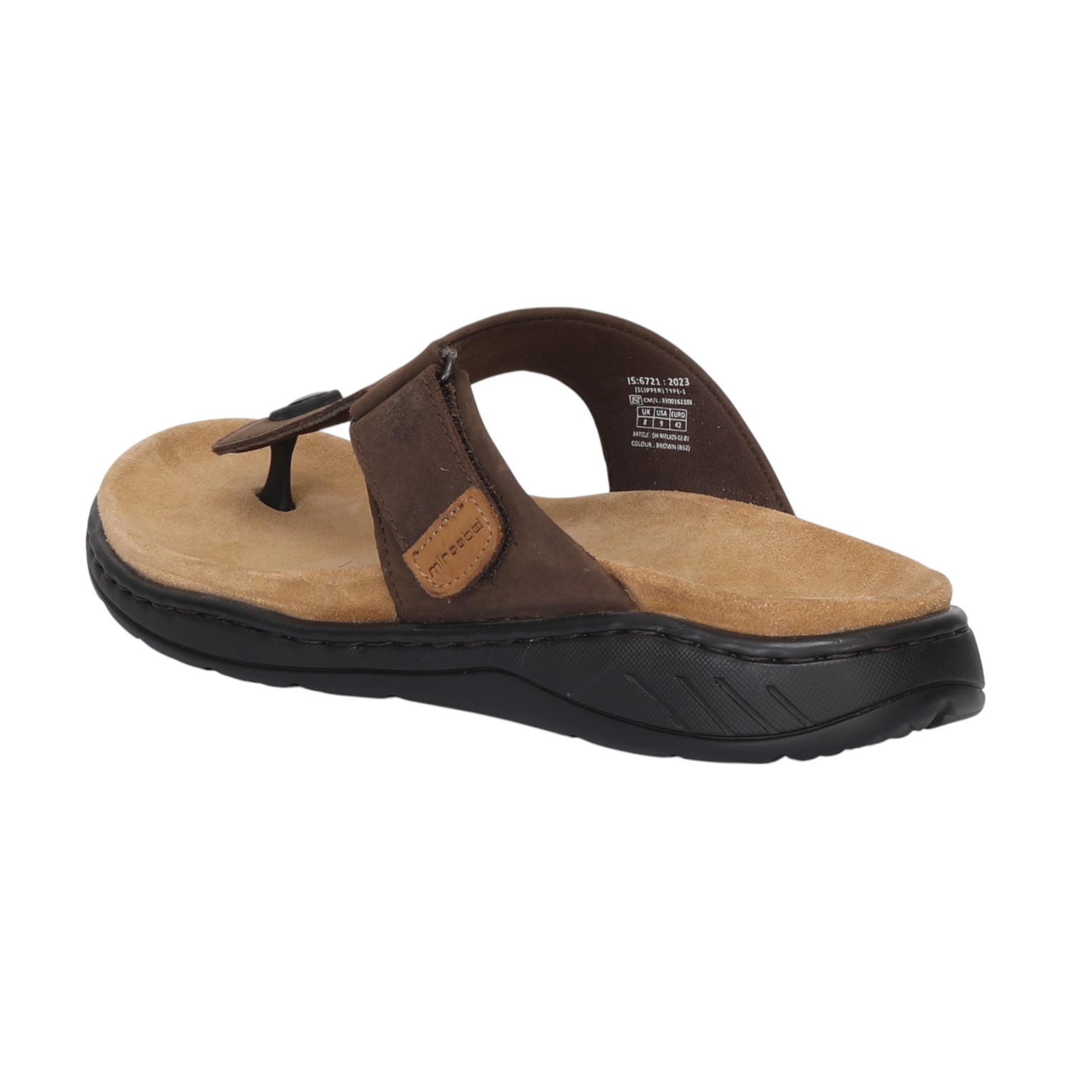 Men Brown Leather Comfort Chappal