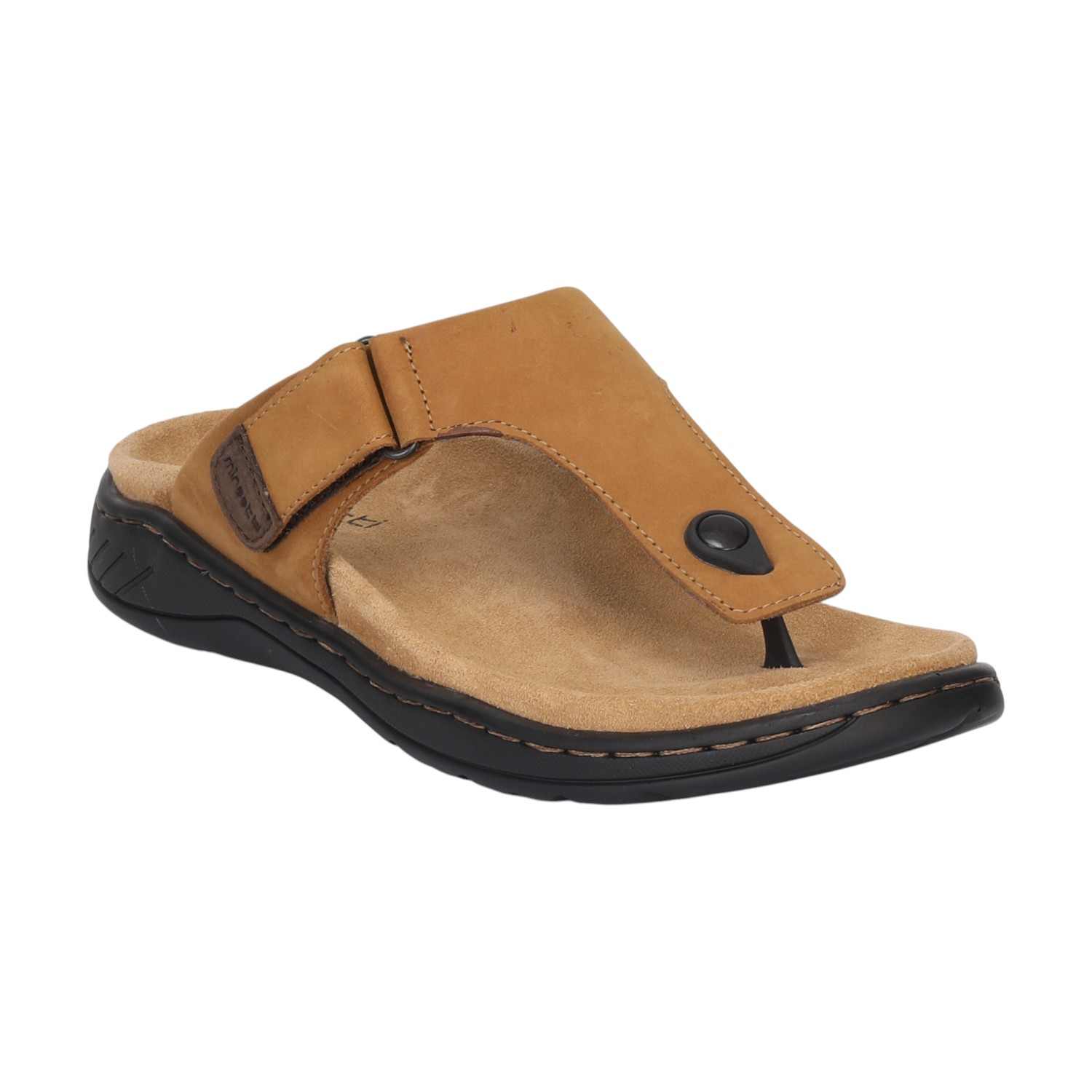 Men Camel Leather Comfort Chappal