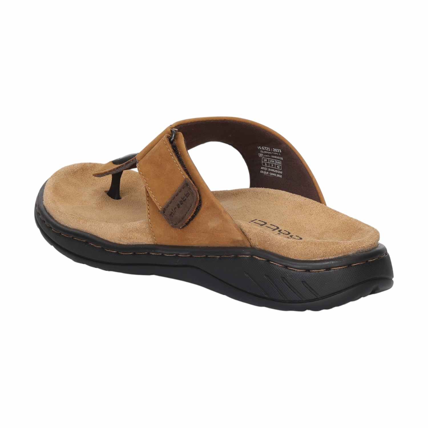 Men Camel Leather Comfort Chappal