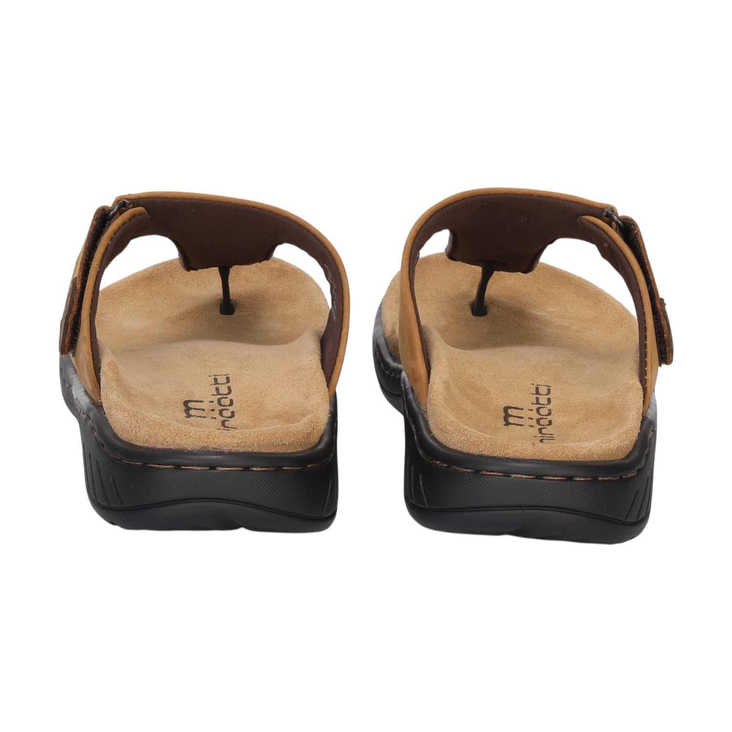 Men Camel Leather Comfort Chappal