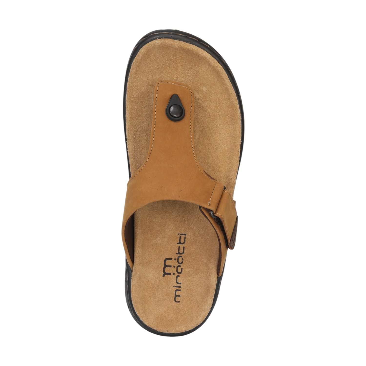 Men Camel Leather Comfort Chappal