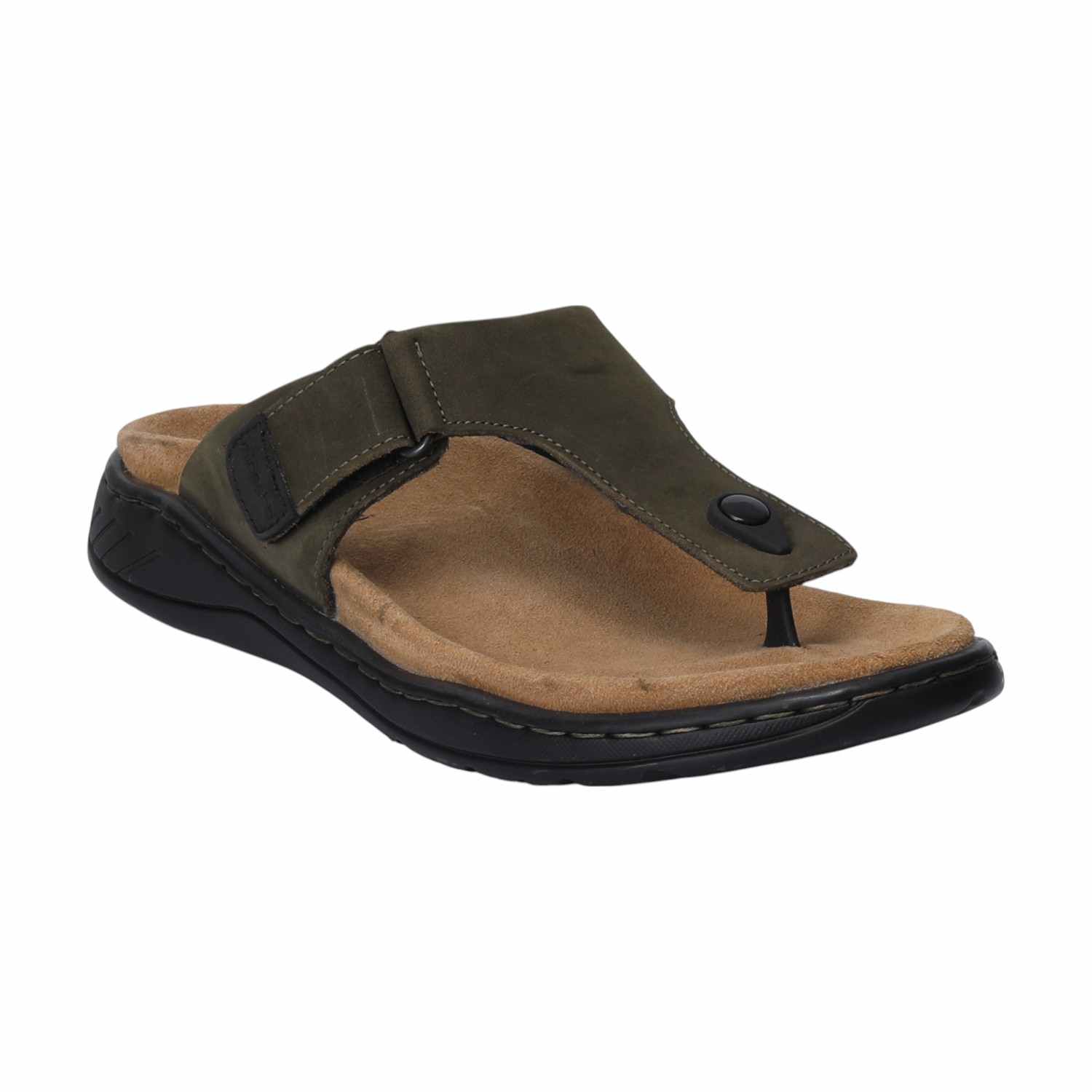 Men Tan Leather Comfort Chappal