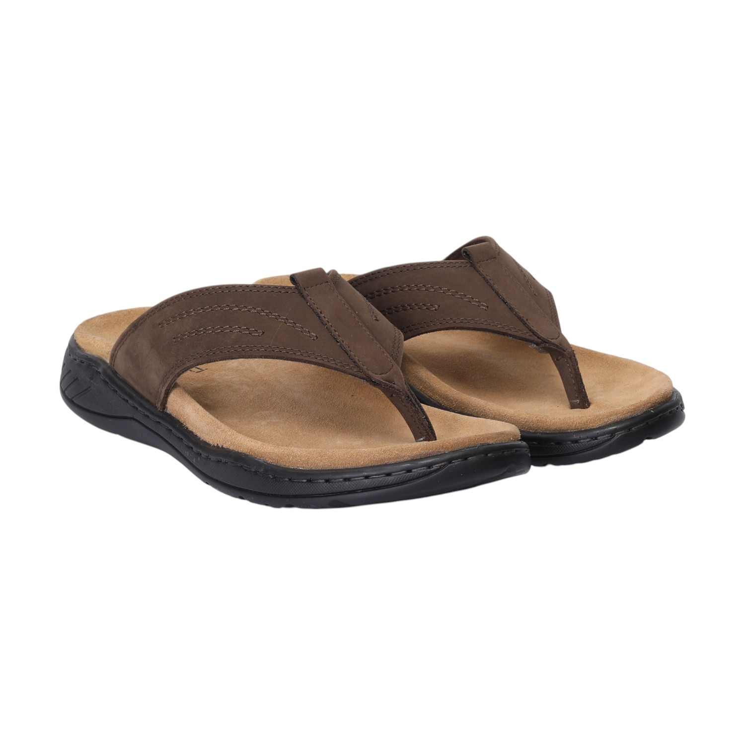 Men Brown Leather Comfort Chappal