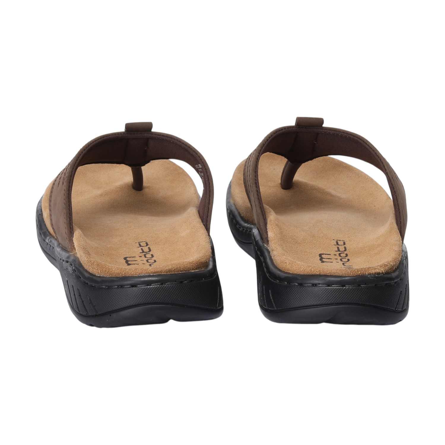 Men Brown Leather Comfort Chappal