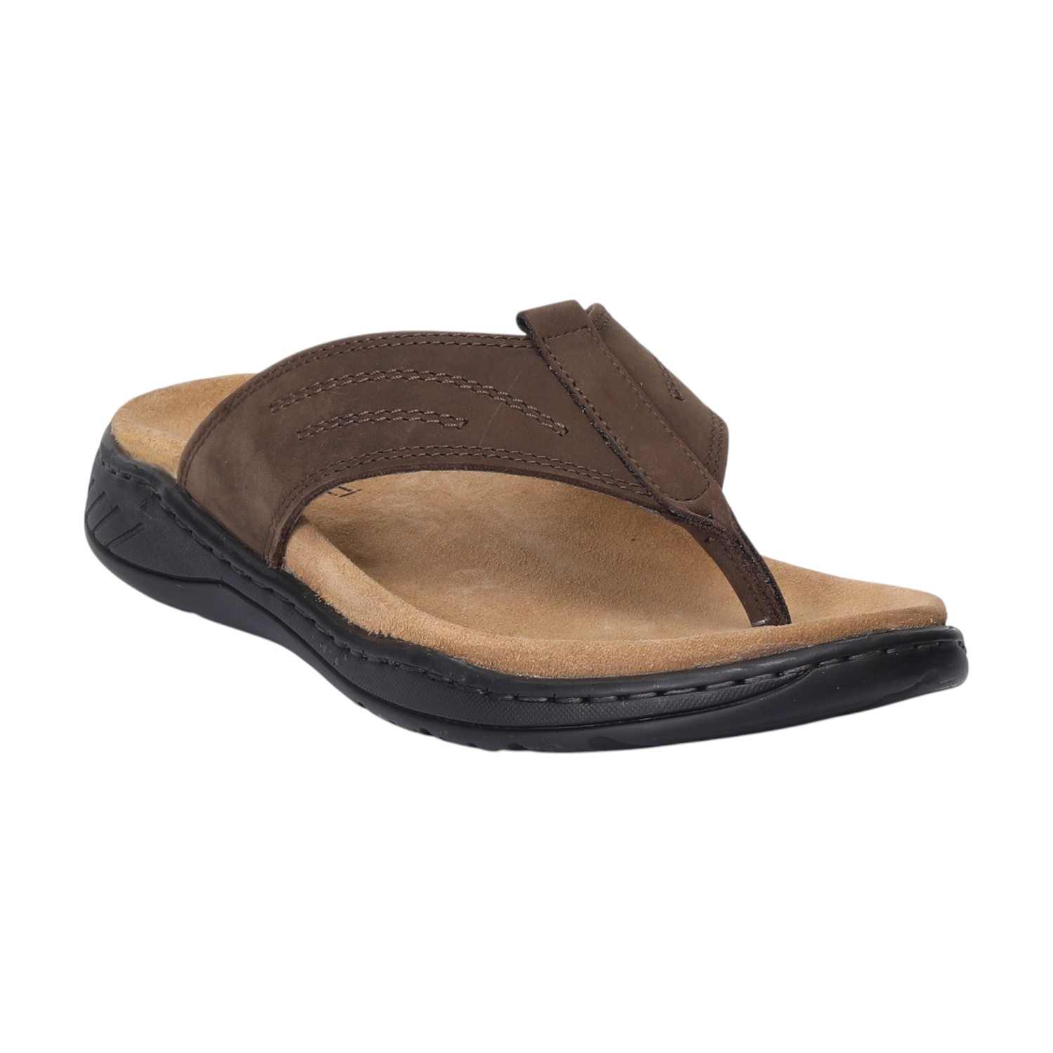 Men Brown Leather Comfort Chappal