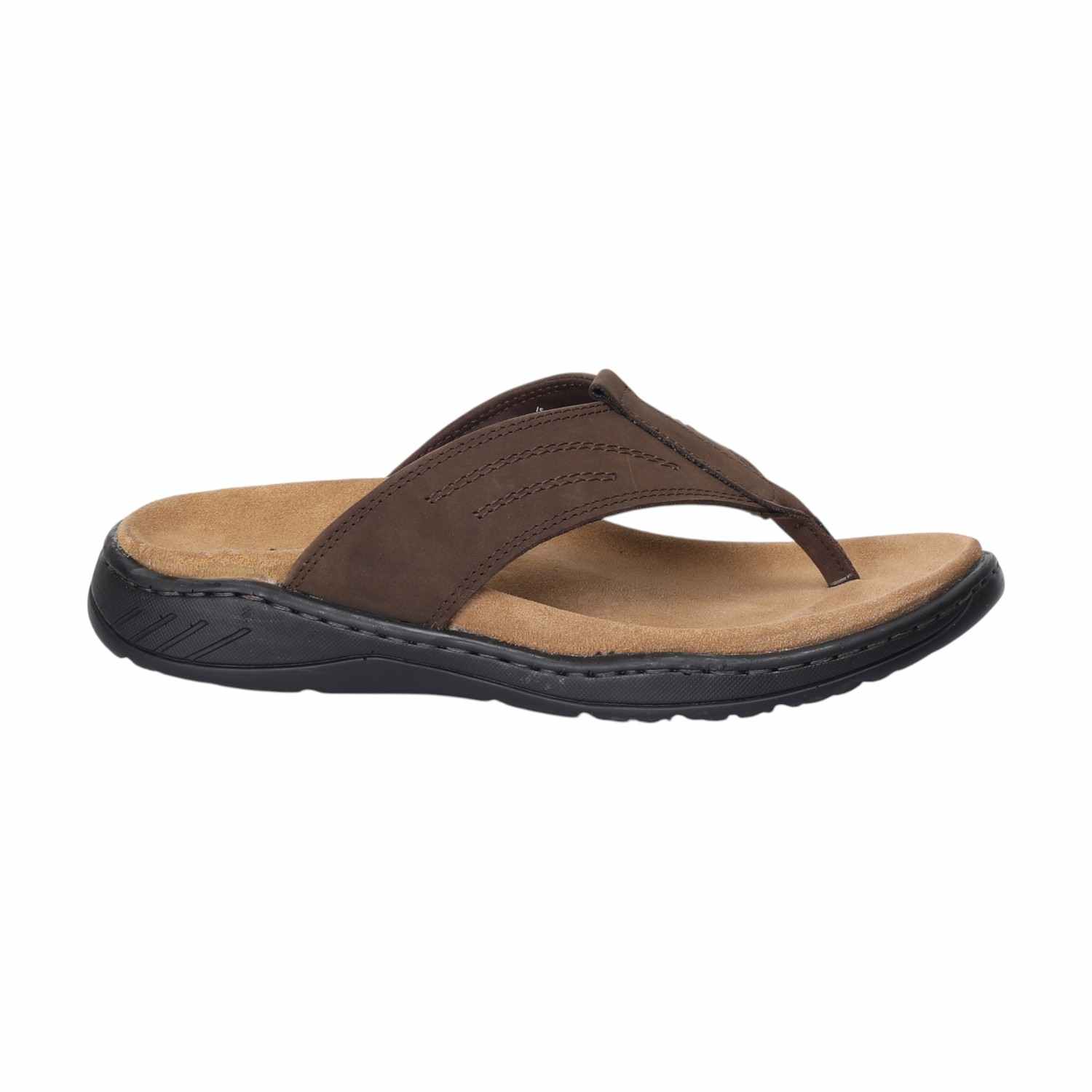 Men Brown Leather Comfort Chappal