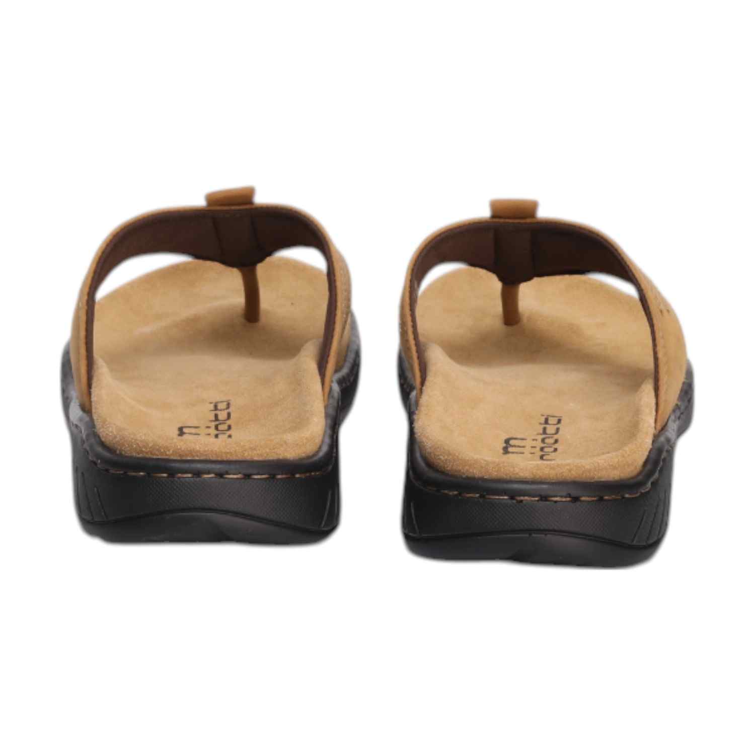 Men Camel Leather Comfort Chappal
