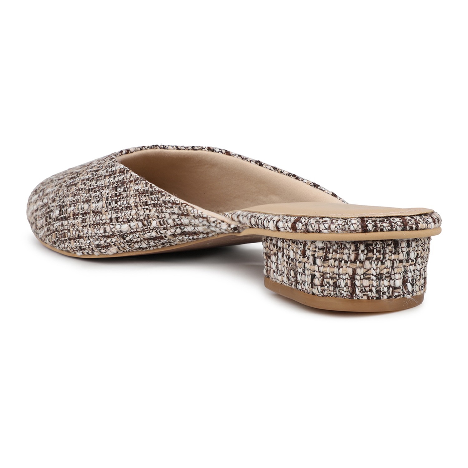 Inc.5 Womens Beige Party Wear Solid Mule Heels