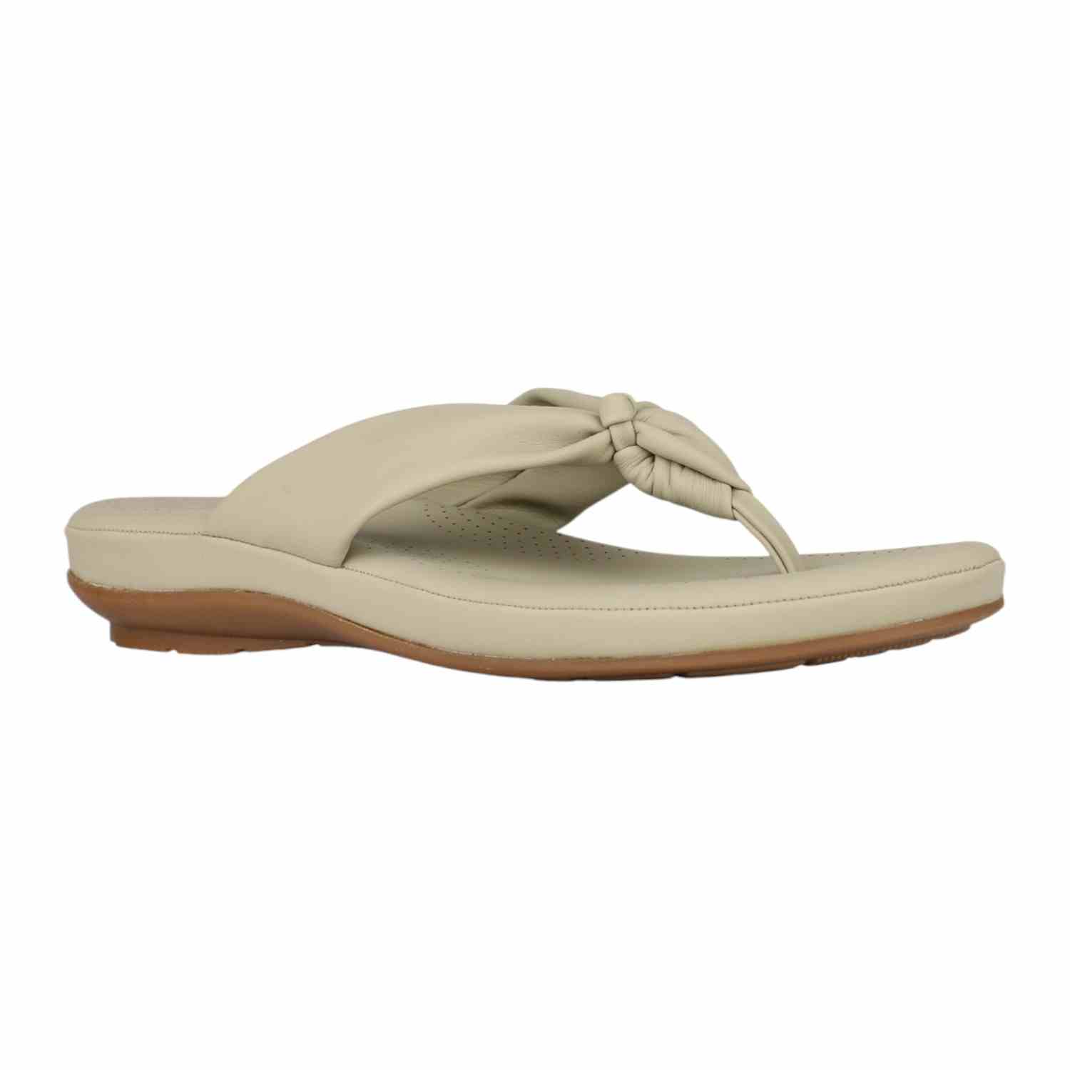 Women Pista Green Knotted Strap Wedge Thong Sandals