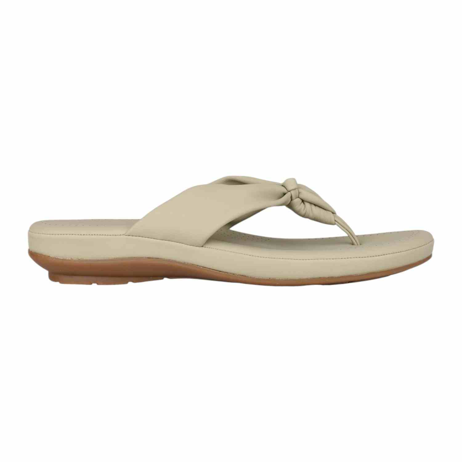 Women Pista Green Knotted Strap Wedge Thong Sandals