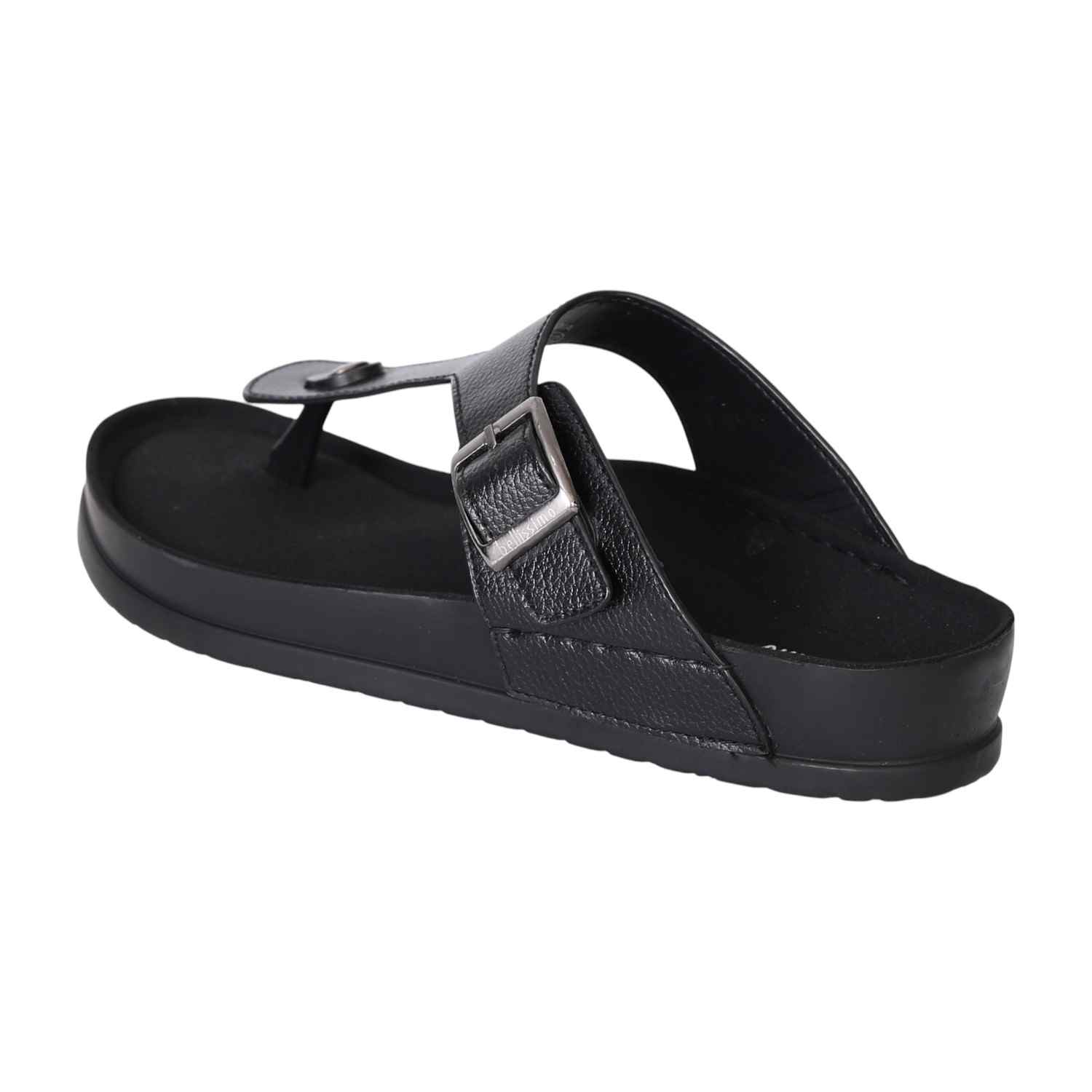 Men's Black Buckle Slide Sandals