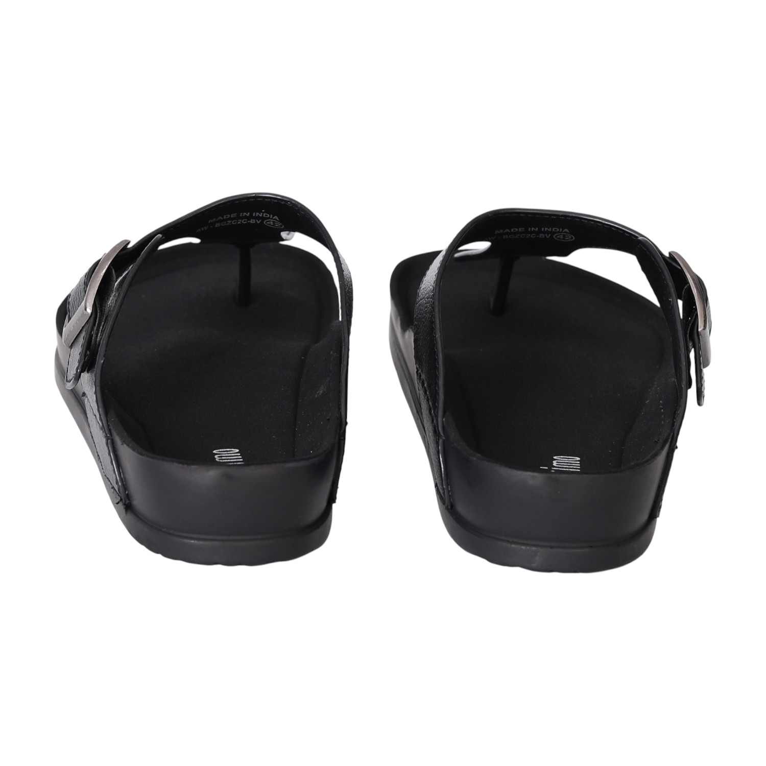 Men's Black Buckle Slide Sandals
