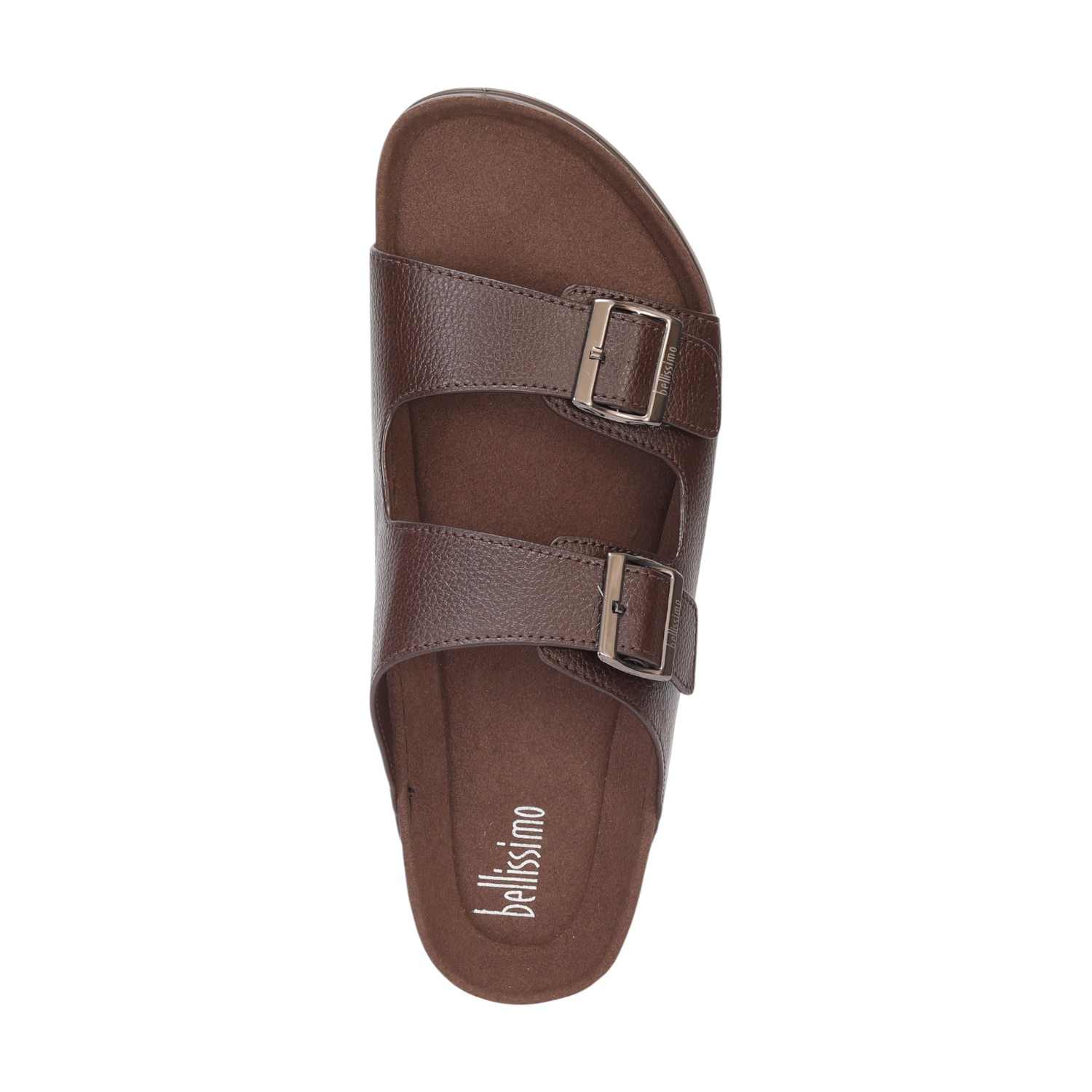 Men Brown Double Strap With Buckle Comfort Chappal