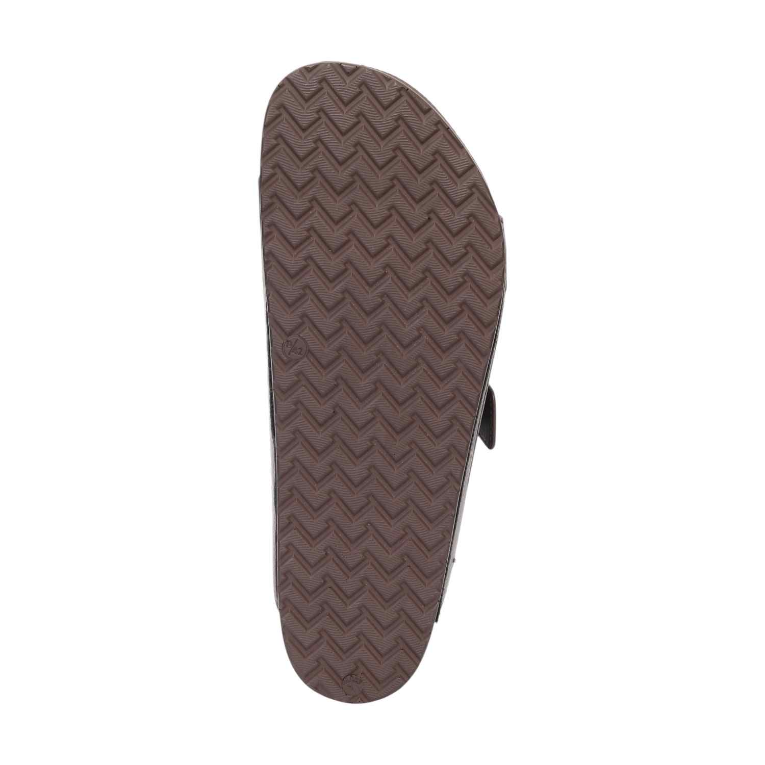 Men Brown Double Strap With Buckle Comfort Chappal