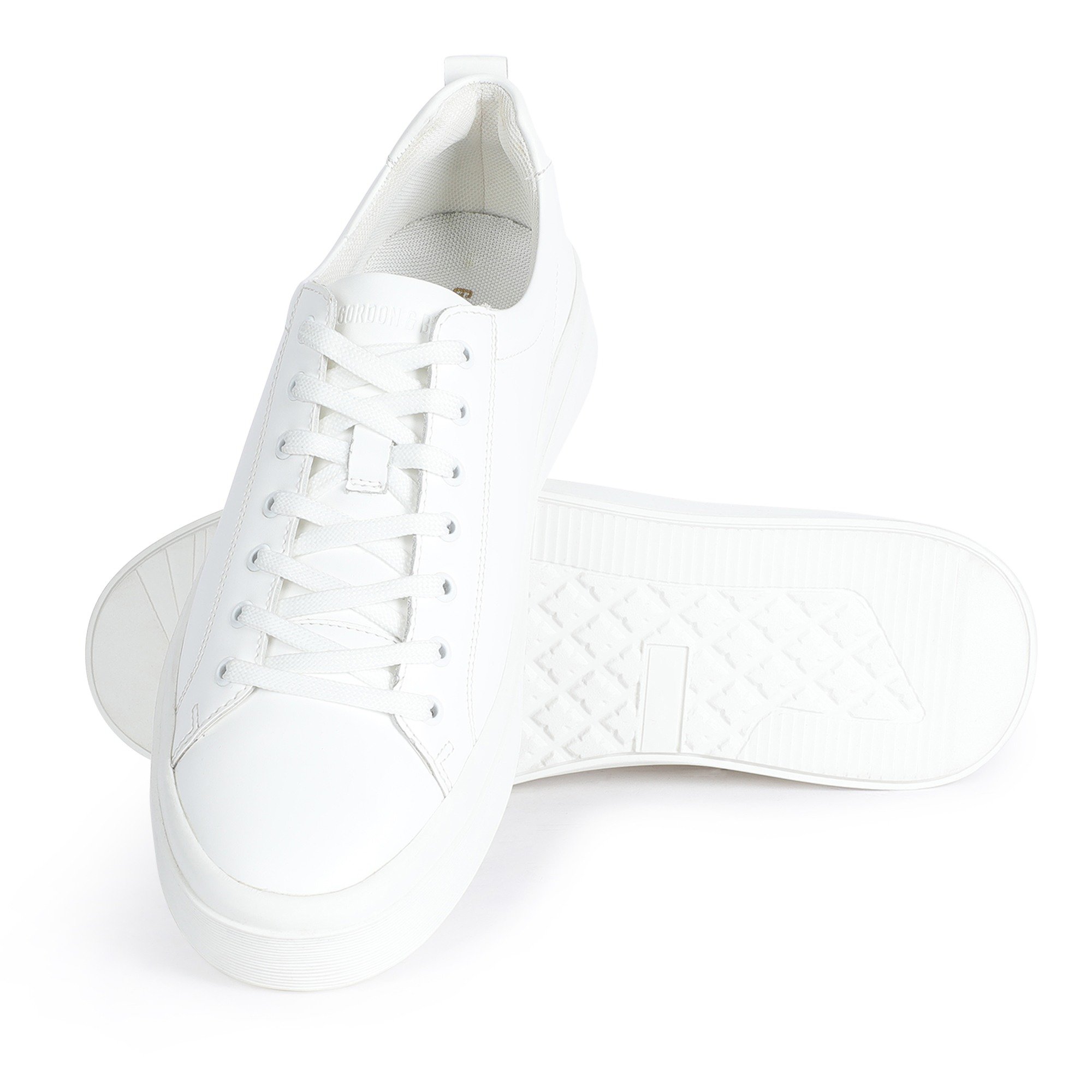 White Mens Lace Up Sneakers