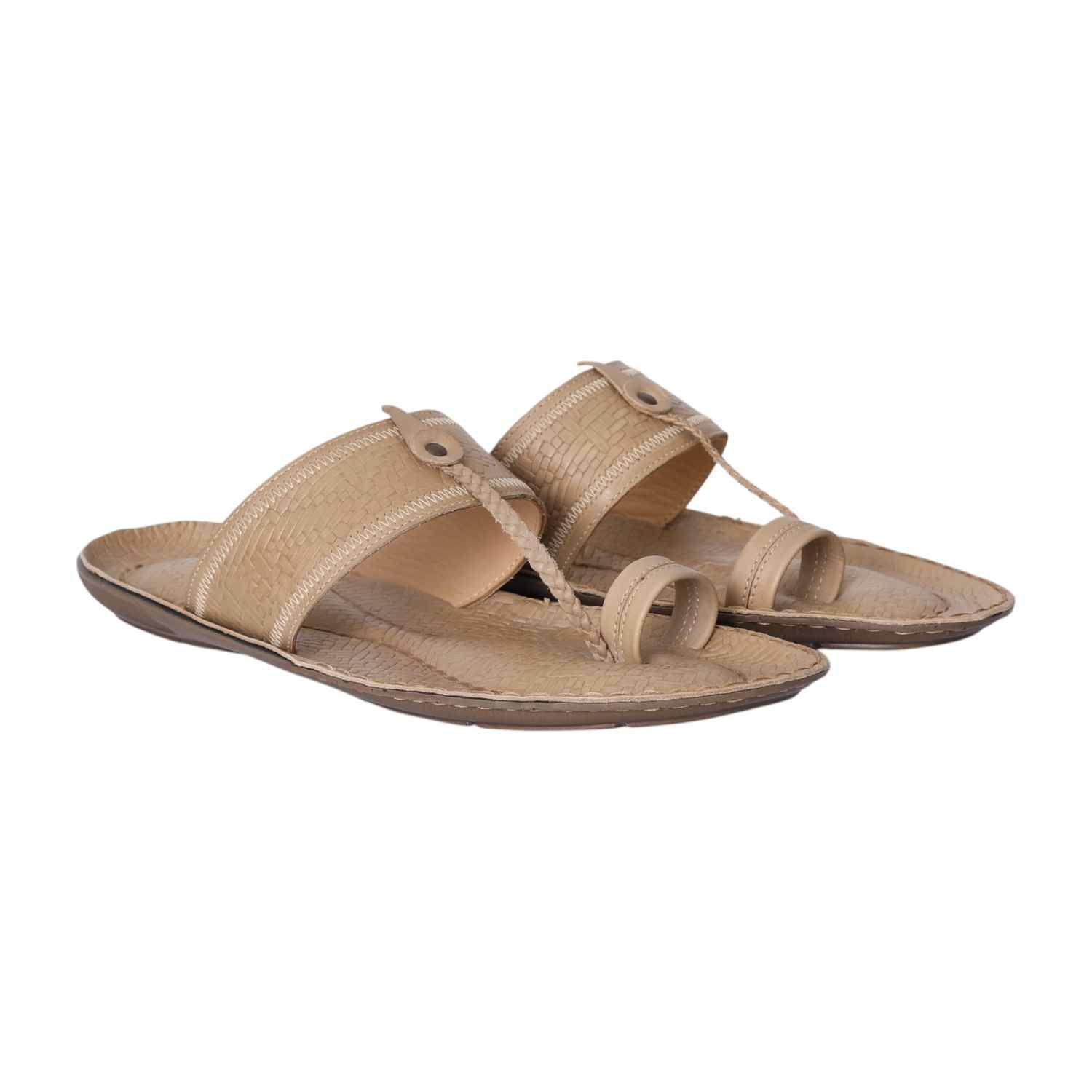 Men Beige Braided Toe-Loop Sandal