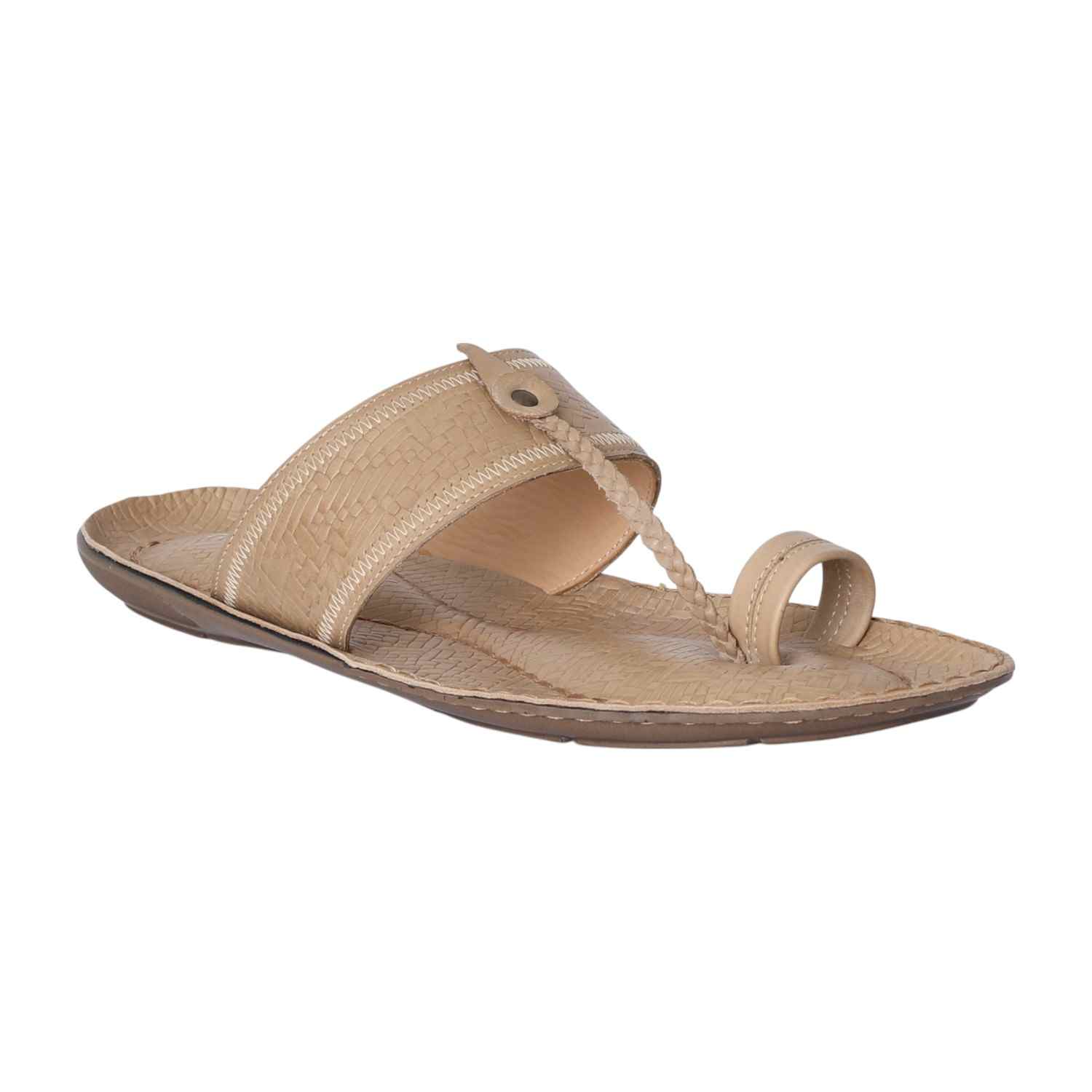 Men Beige Braided Toe-Loop Sandal