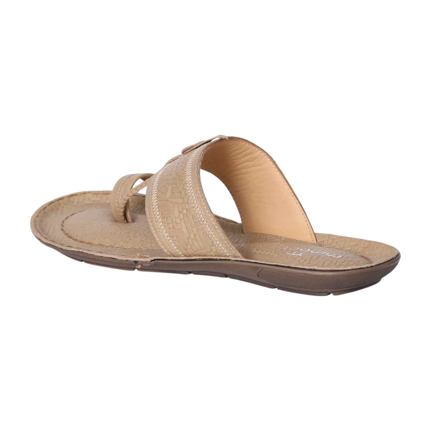 Men Beige Braided Toe-Loop Sandal
