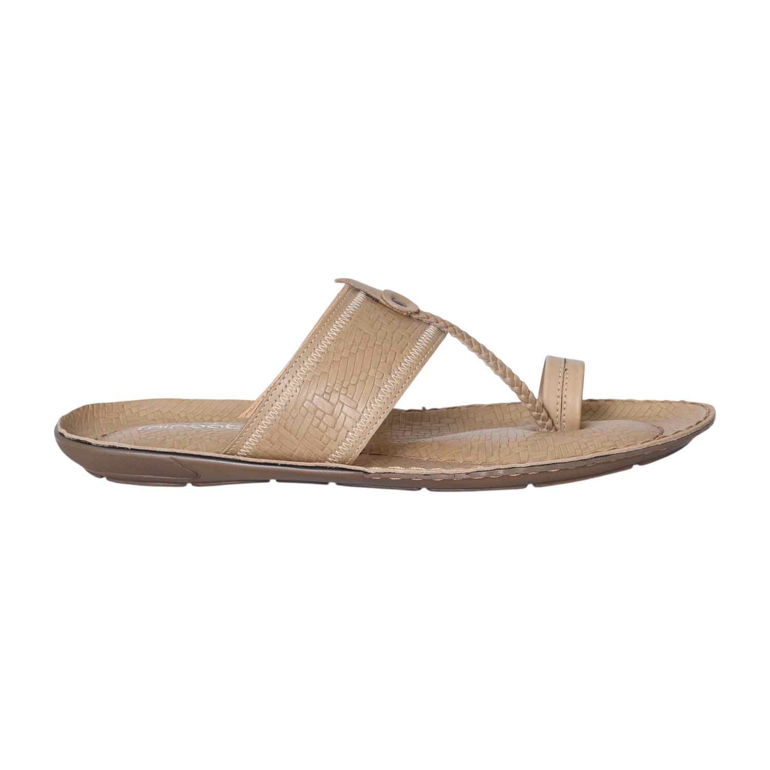 Men Beige Braided Toe-Loop Sandal