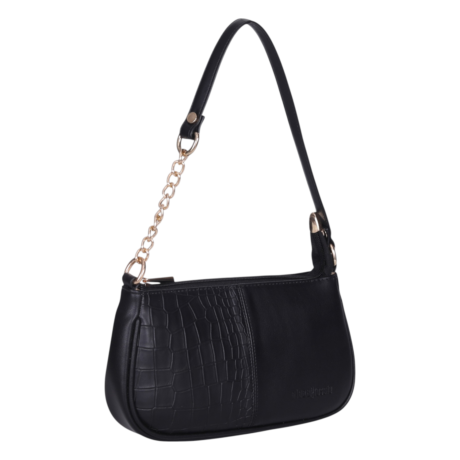 Ninaa Rossie Sleek Black Baguette Bag