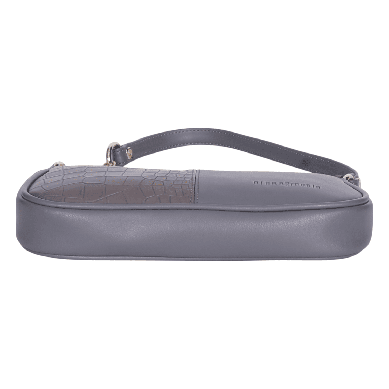 Ninaa Rossie Sleek Grey Baguette Bag