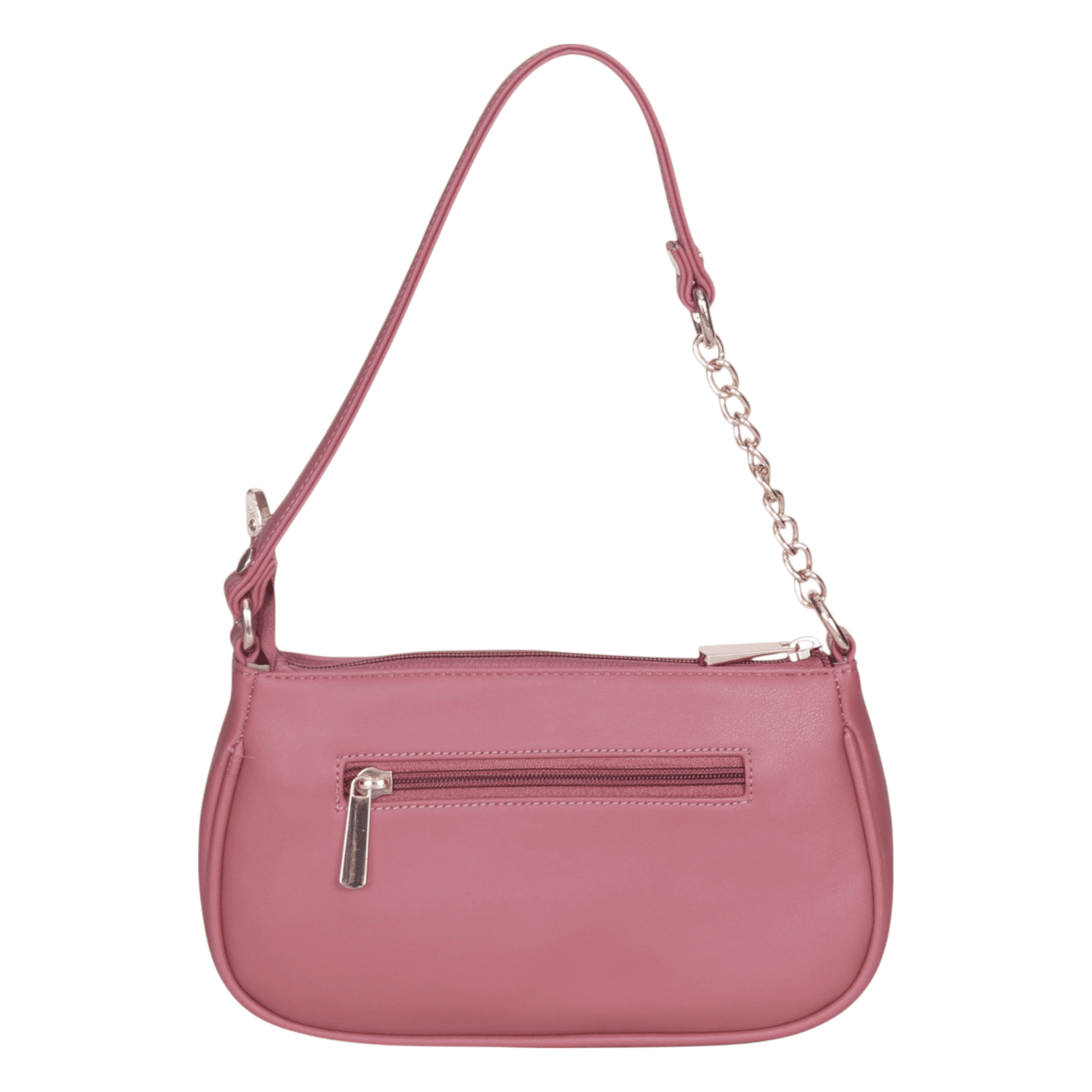 Ninaa Rossie Sleek Pink Baguette Bag