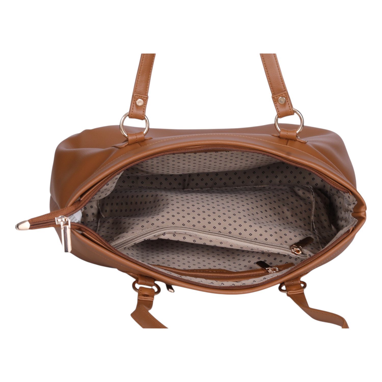 Ninaa Rossie Mustard Brown Faux Leather Tote Bag