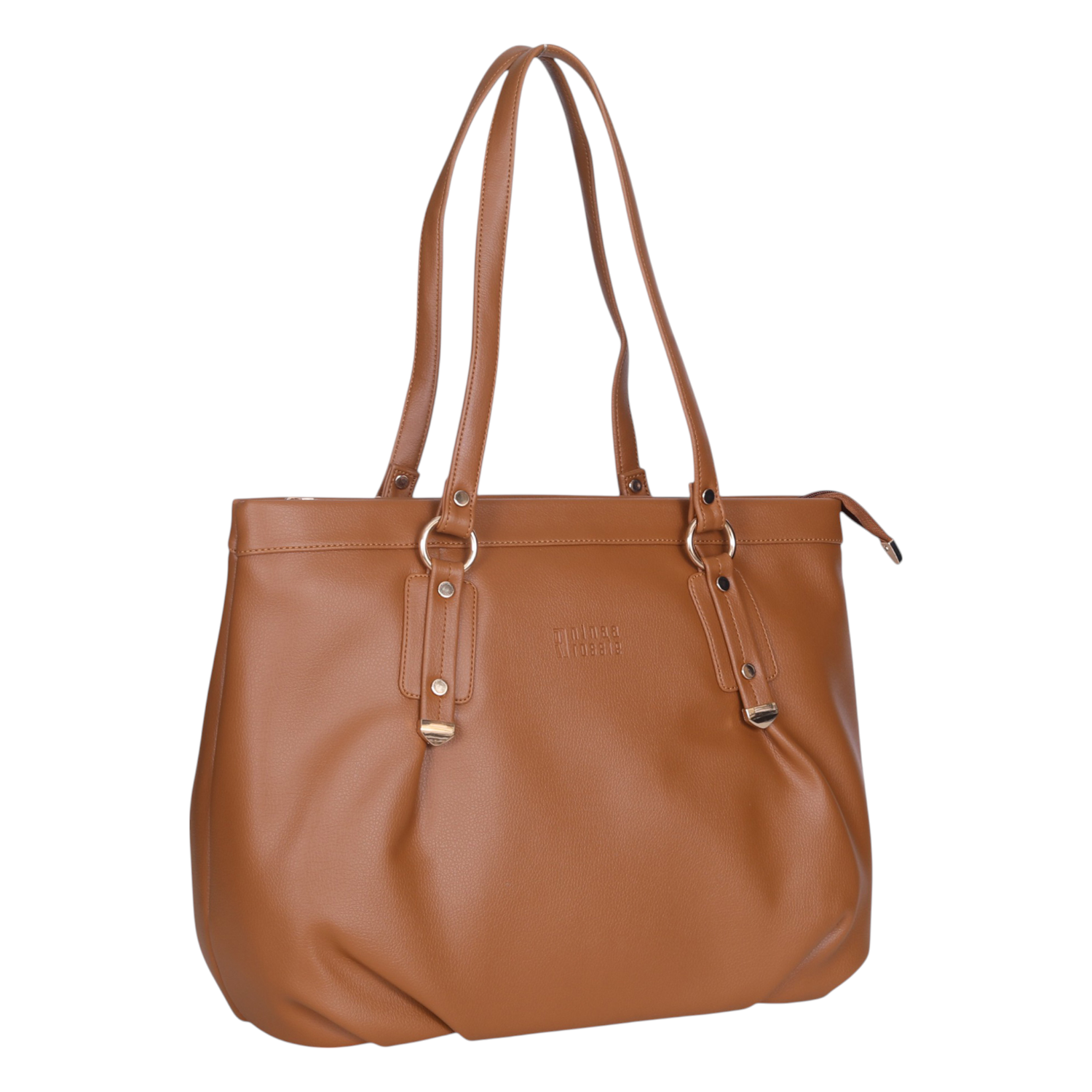 Ninaa Rossie Mustard Brown Faux Leather Tote Bag