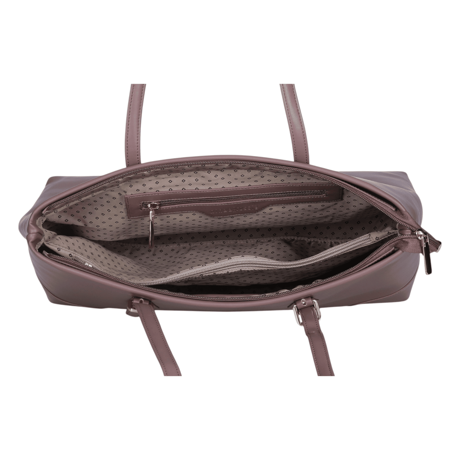 Ninaa Rossie Sleek Brown Shoulder Tote