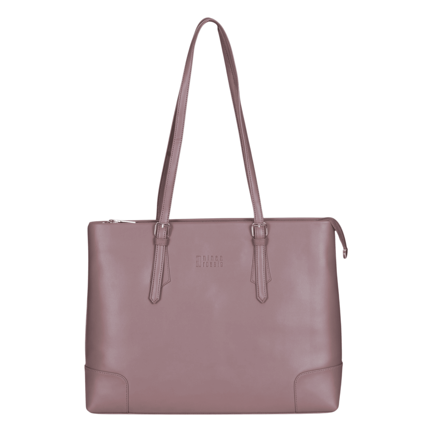 Ninaa Rossie Sleek Brown Shoulder Tote
