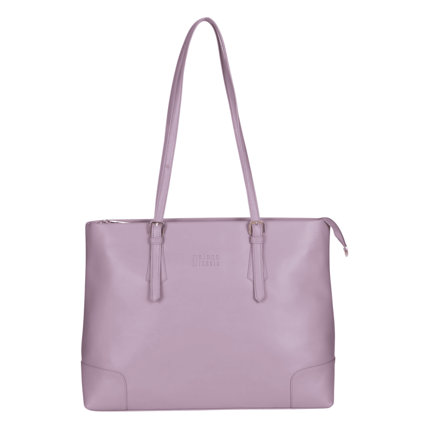 Ninaa Rossie Sleek Mauve Shoulder Tote