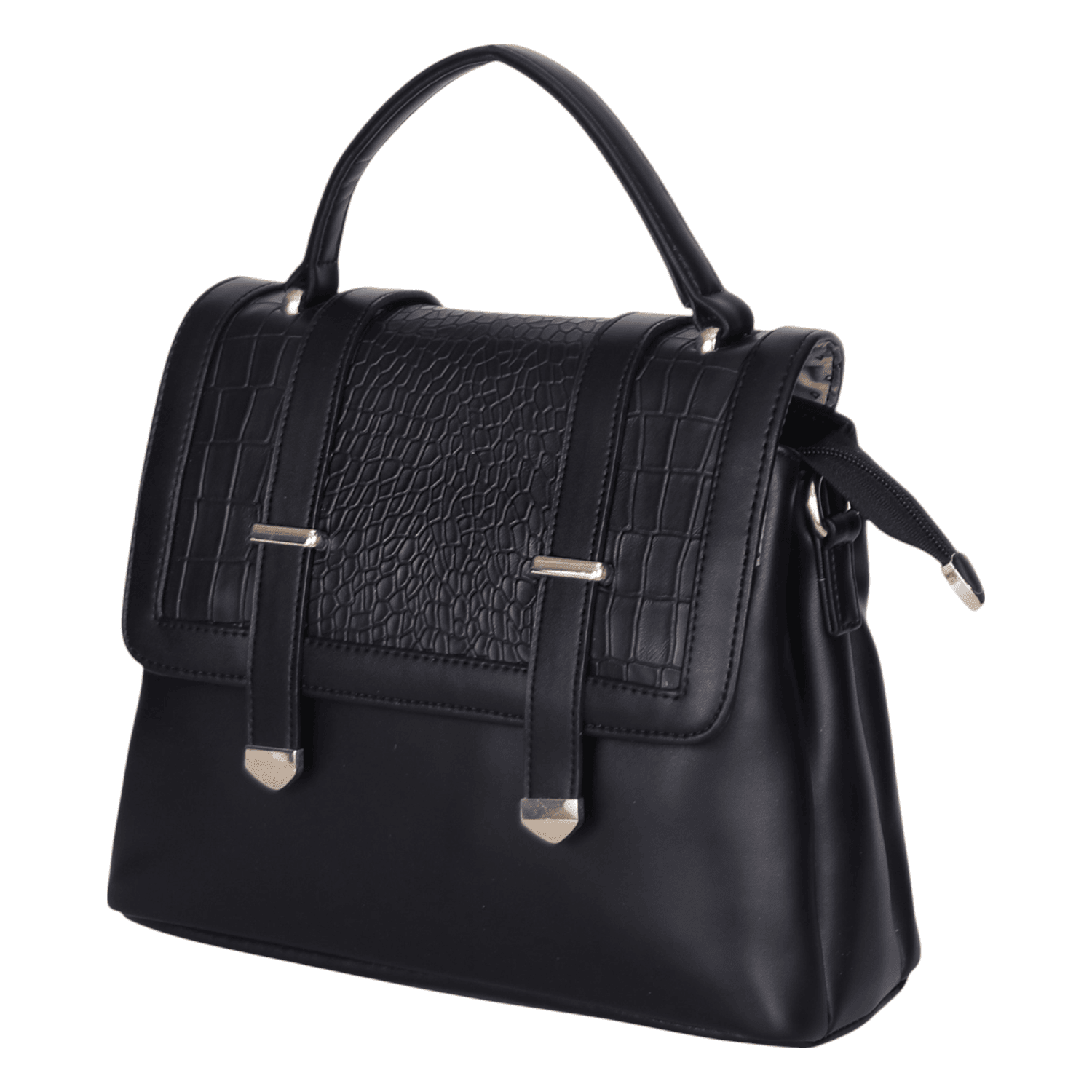 Ninaa Rossie Lavender Croc-Textured Handbag