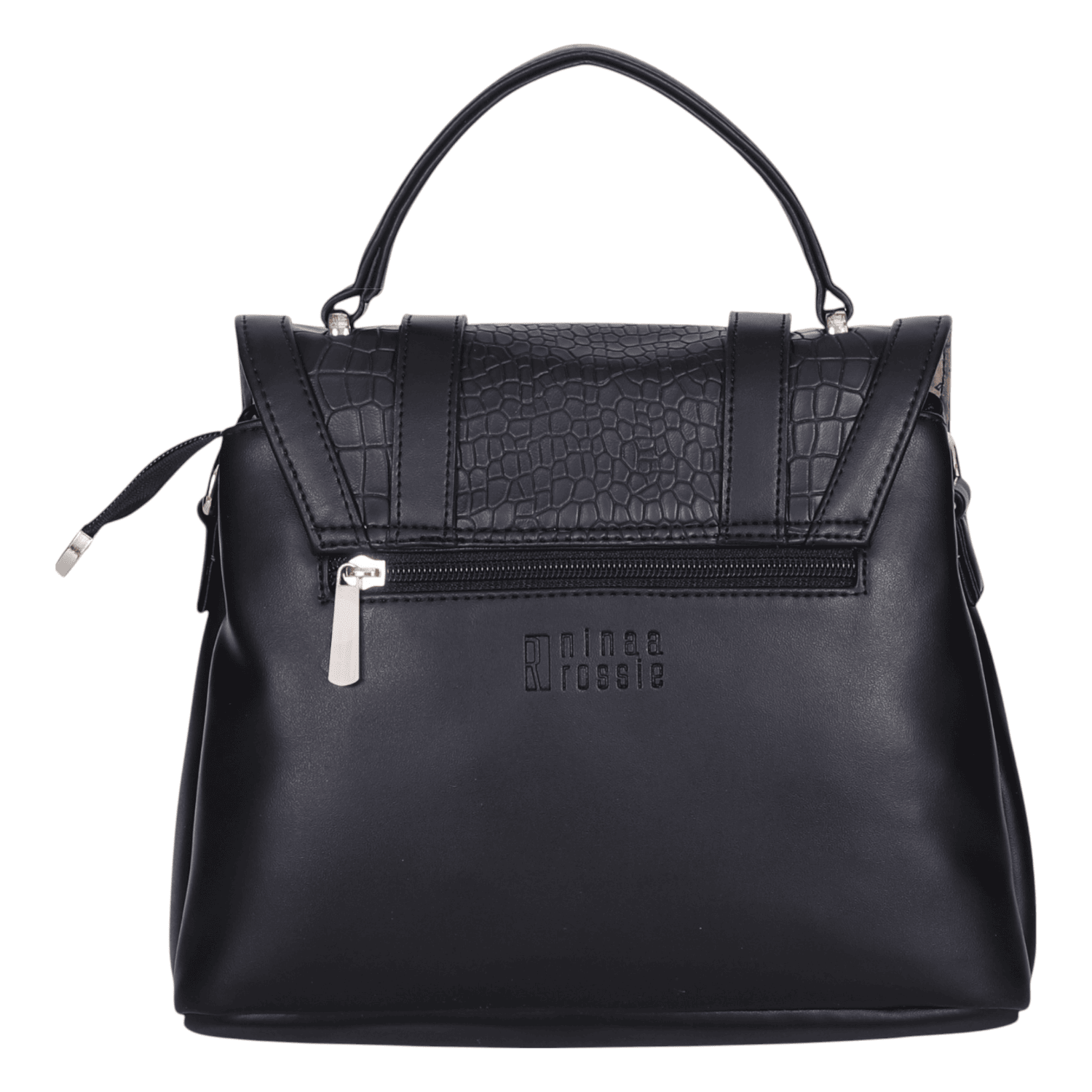 Ninaa Rossie Lavender Croc-Textured Handbag