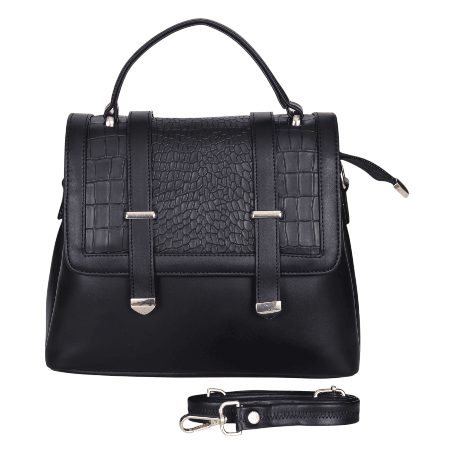 Ninaa Rossie Lavender Croc-Textured Handbag