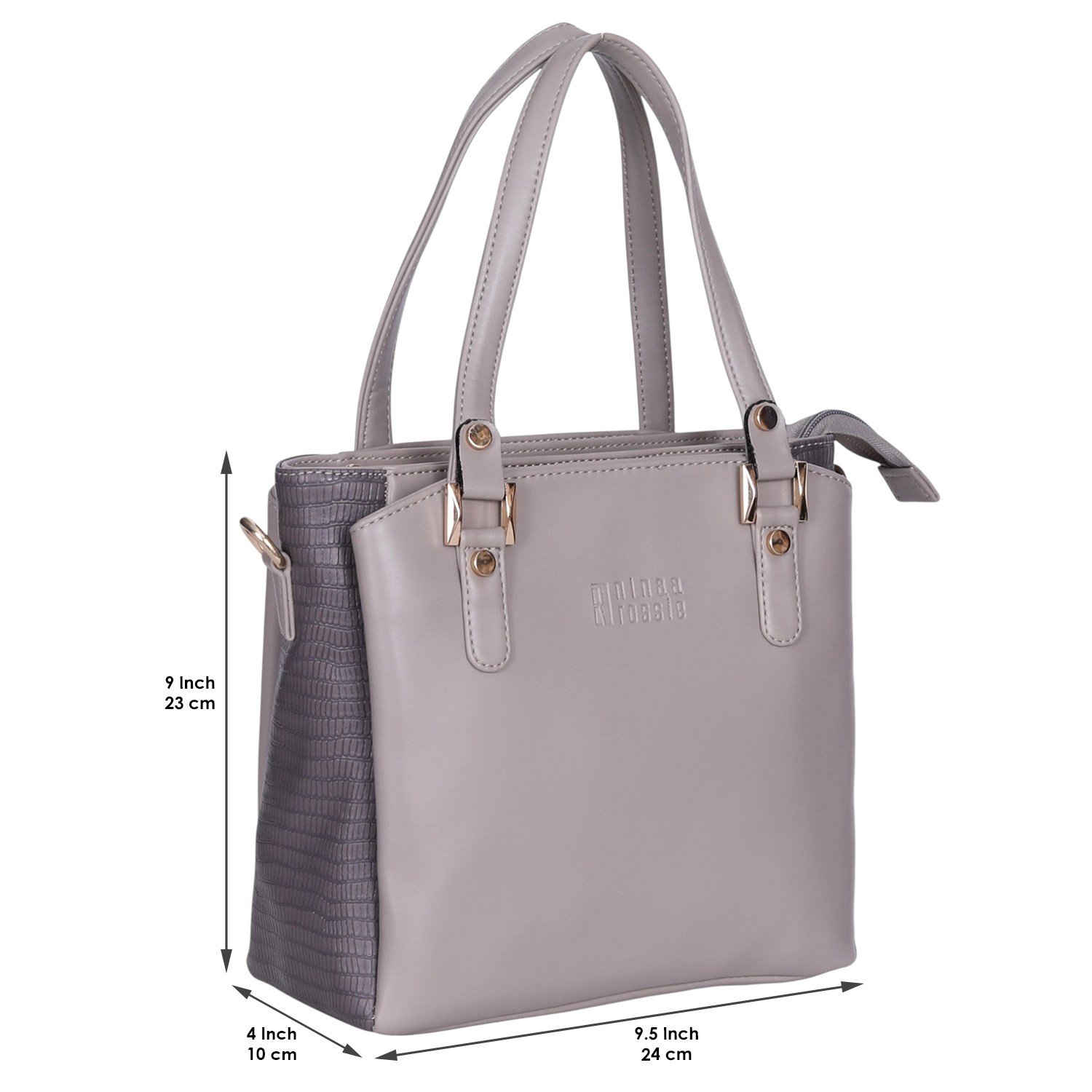 Ninaa Rossie Grey Dual-Tone Tote Bag