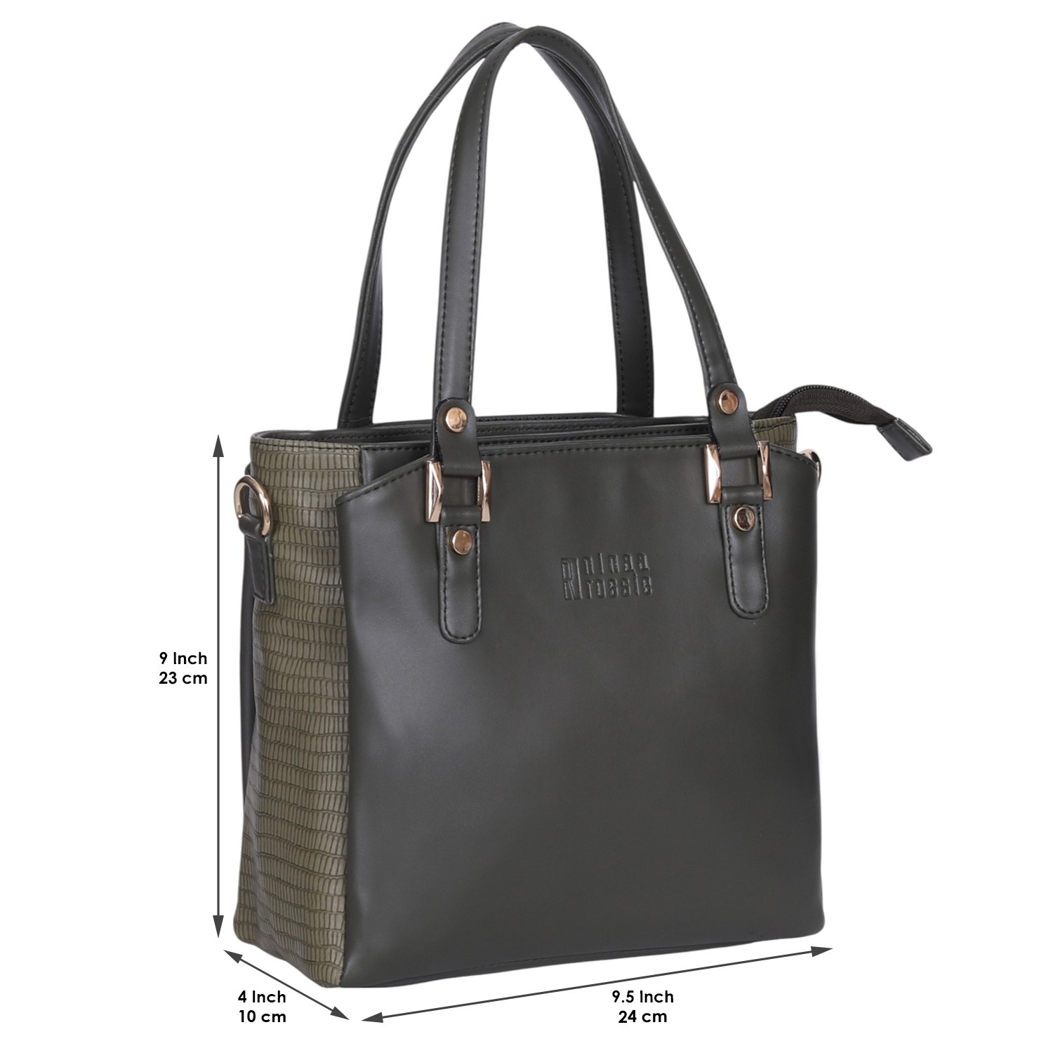 Ninaa Rossie Olive Dual-Tone Tote Bag
