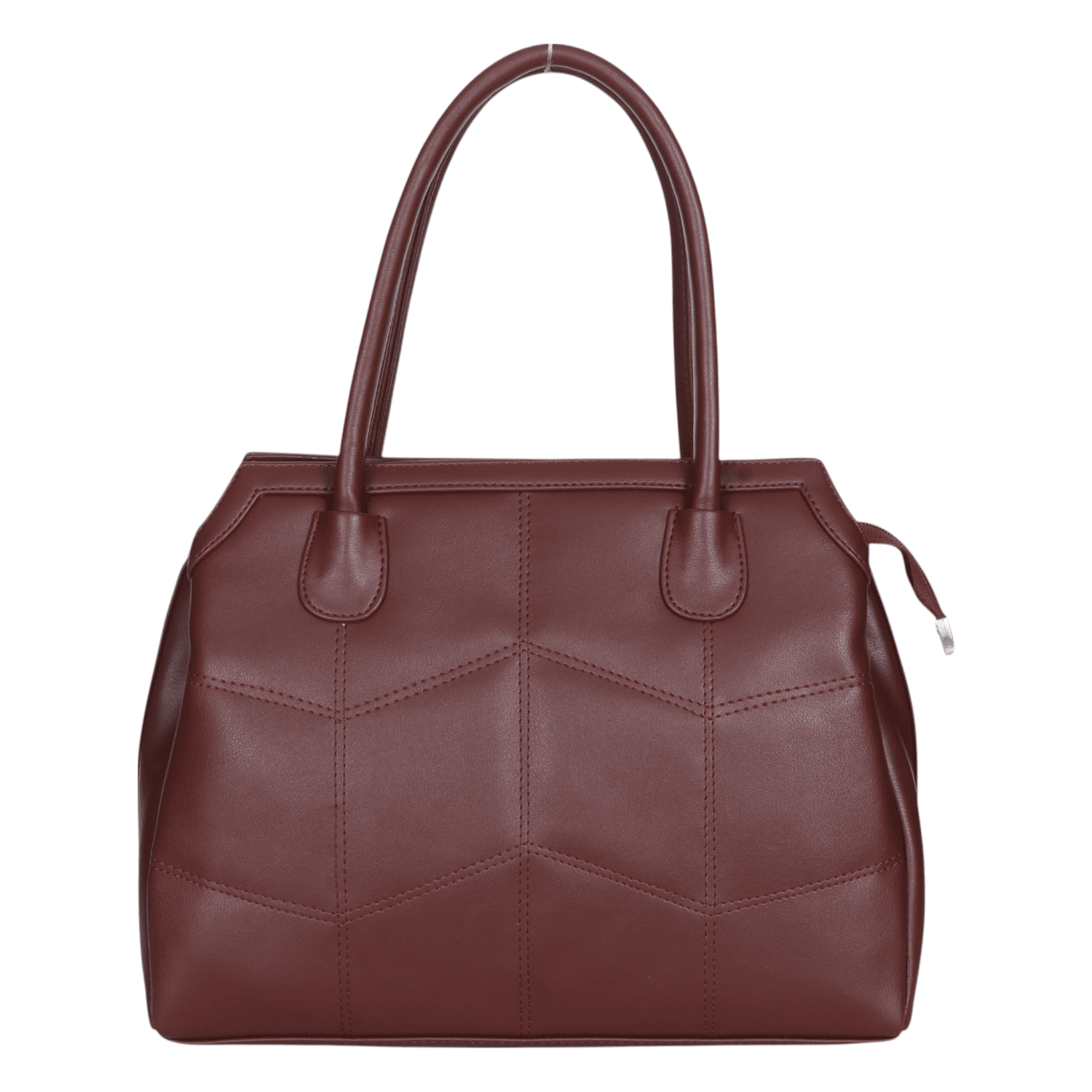 Ninaa Rossie Structured Dark Brown Faux Leather Satchel