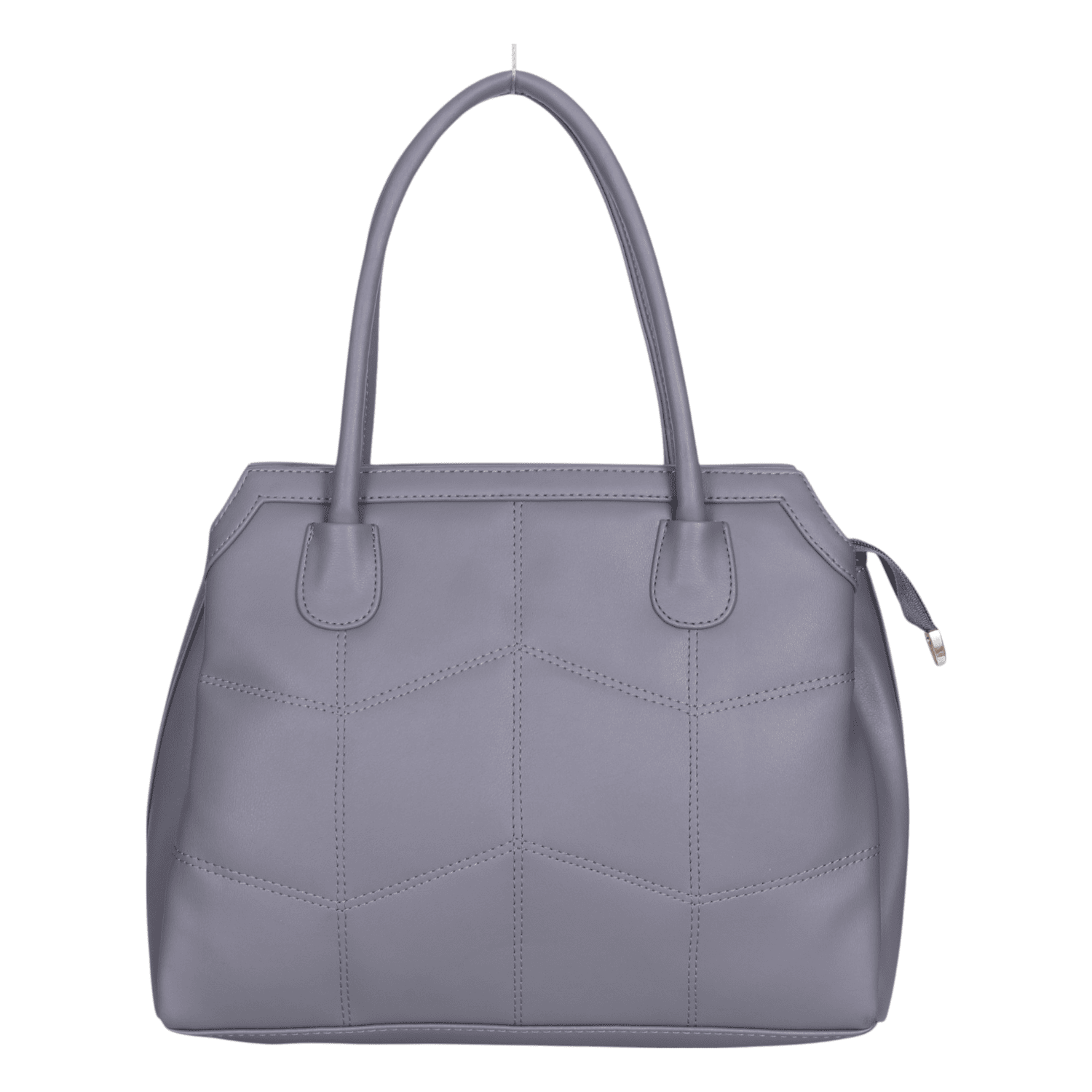 Ninaa Rossie Structured Grey Faux Leather Satchel