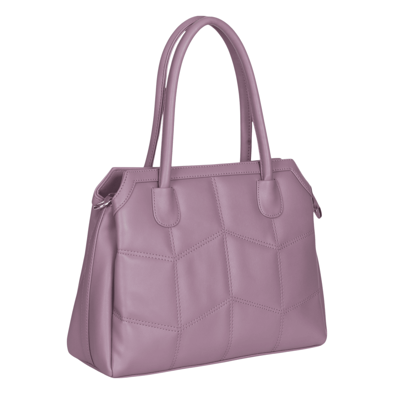 Ninaa Rossie Structured Mauve Faux Leather Satchel