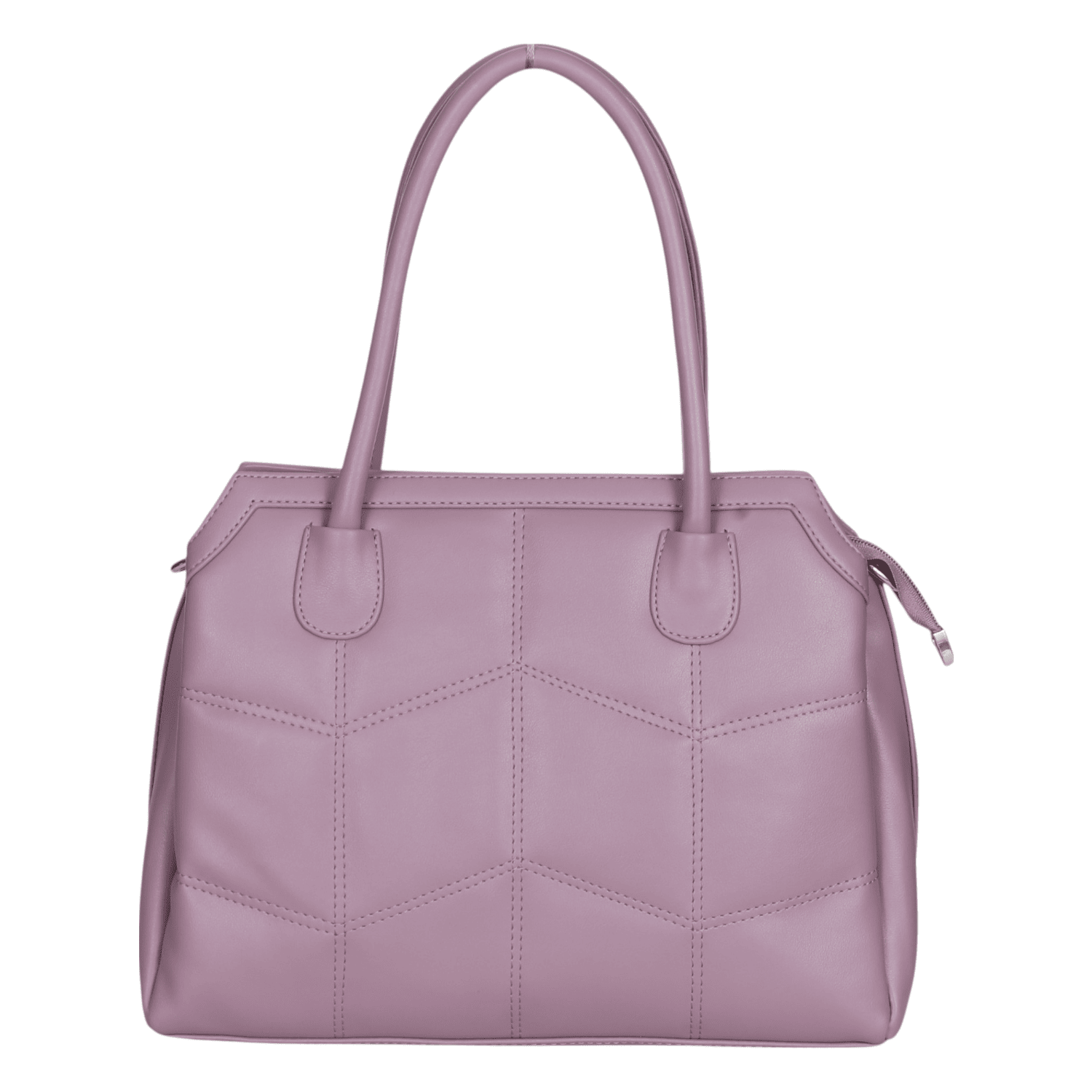 Ninaa Rossie Structured Mauve Faux Leather Satchel