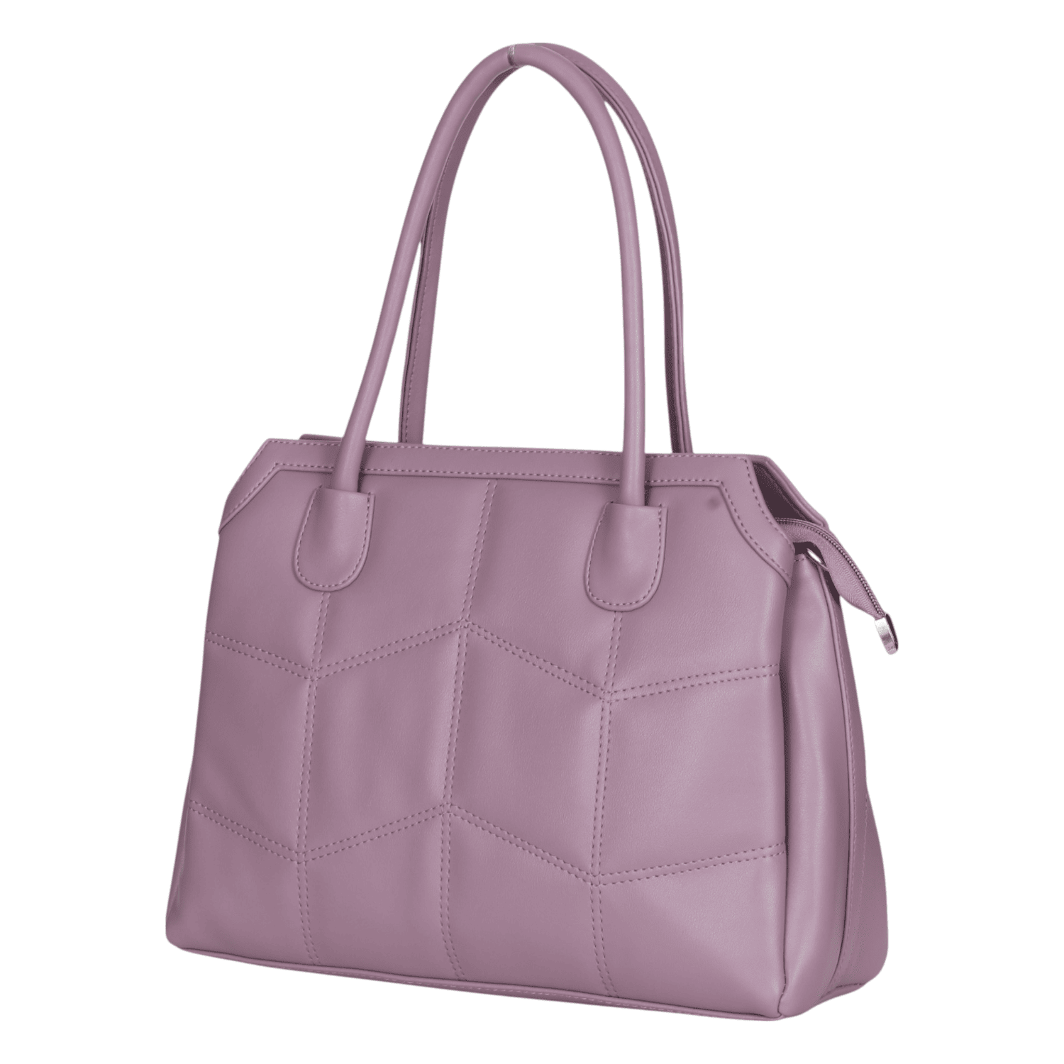 Ninaa Rossie Structured Mauve Faux Leather Satchel