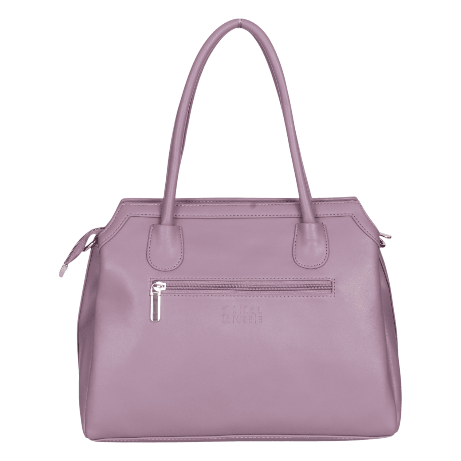 Ninaa Rossie Structured Mauve Faux Leather Satchel