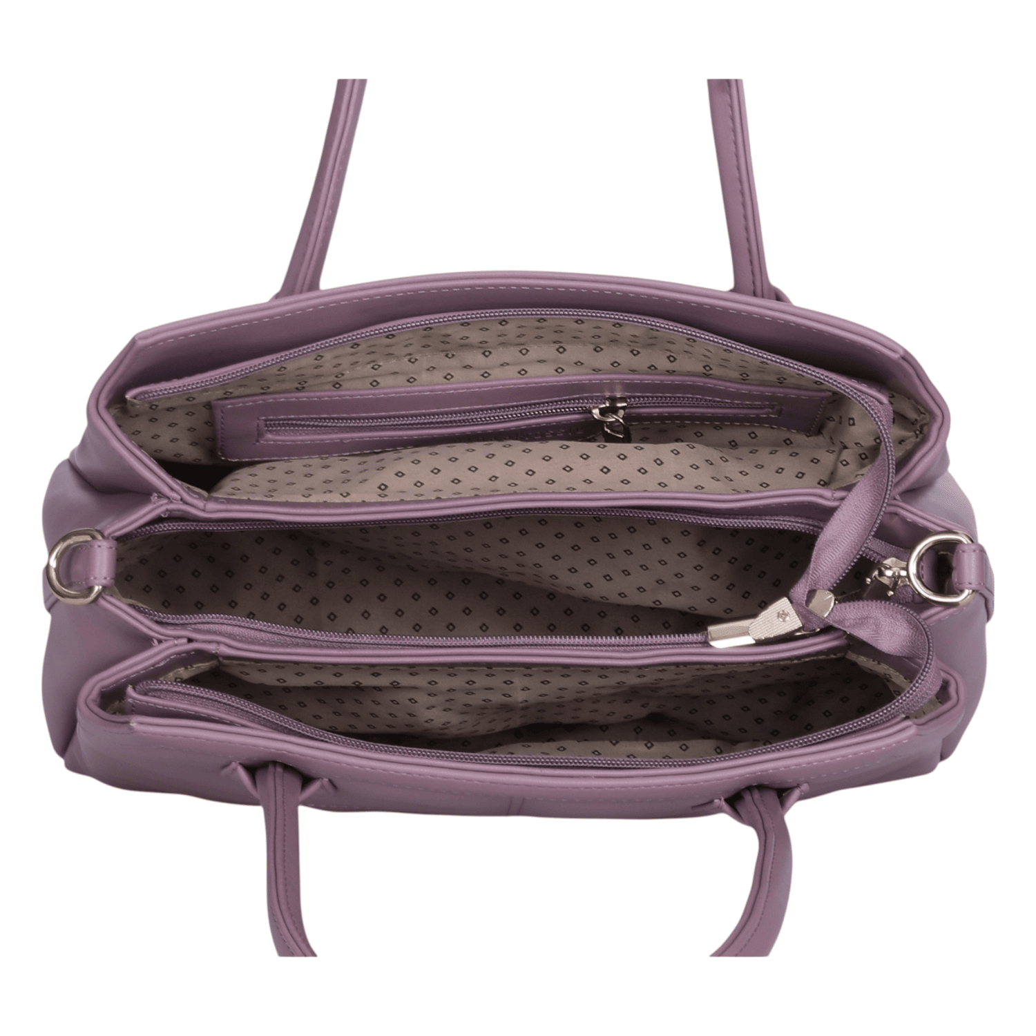 Ninaa Rossie Structured Mauve Faux Leather Satchel