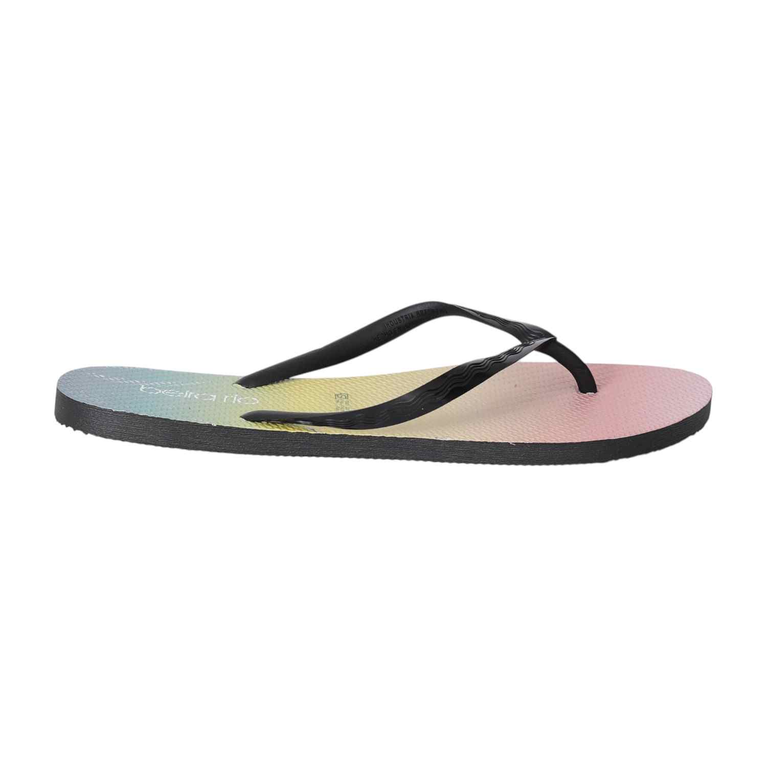 Black Strap Sunset Vibes Flip-Flops for Women