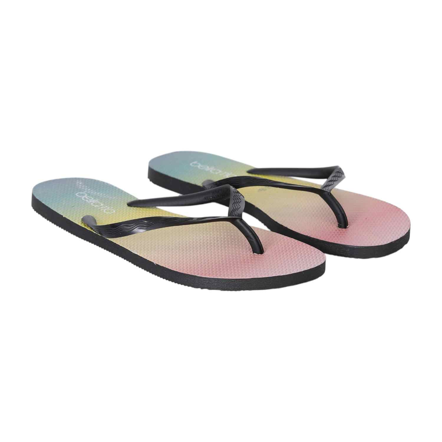 Black Strap Sunset Vibes Flip-Flops for Women