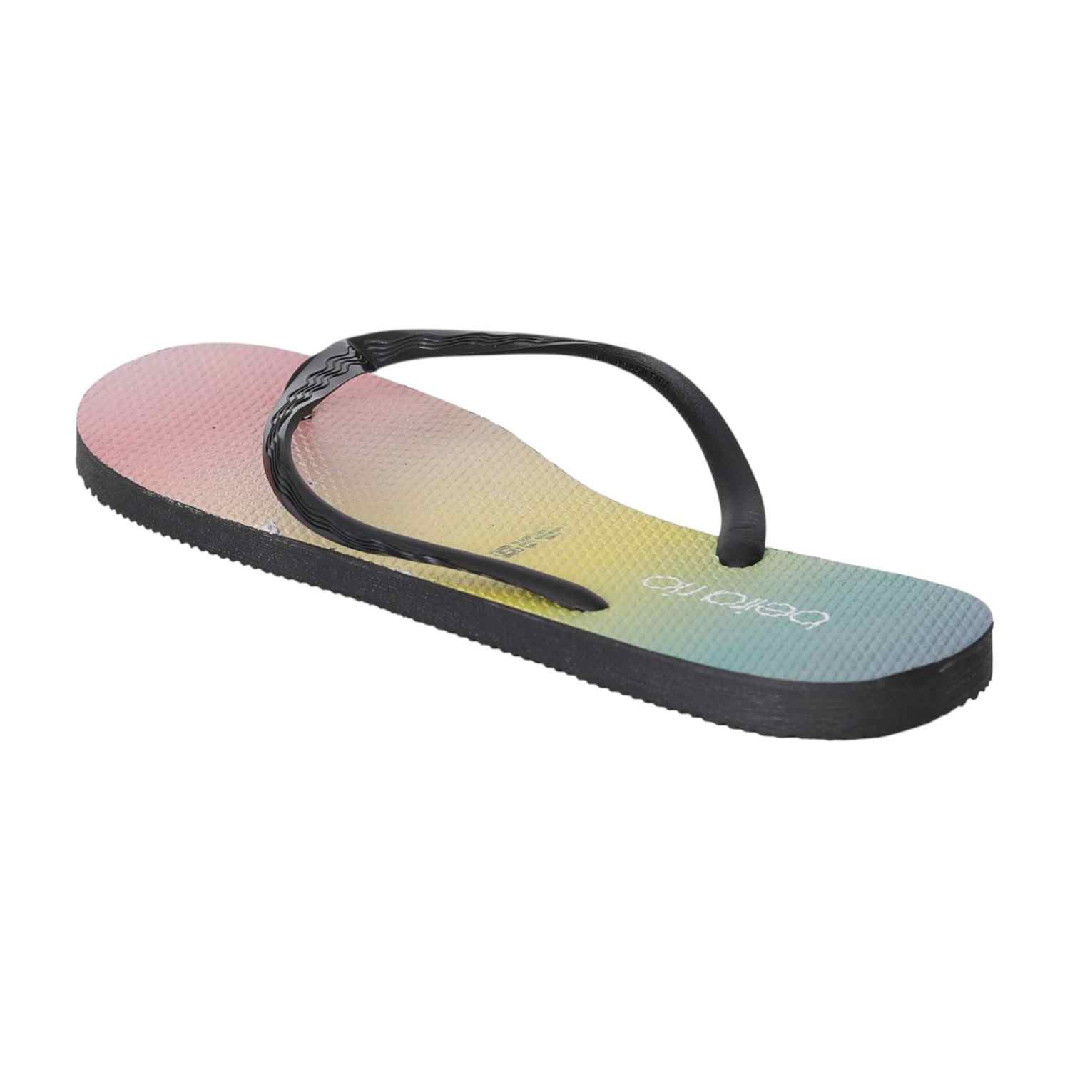 Black Strap Sunset Vibes Flip-Flops for Women